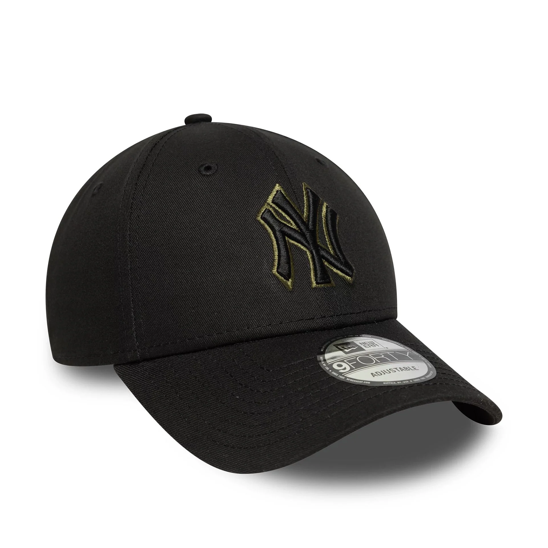 New York Yankees MLB Team Outline Black 9FORTY Adjustable Cap - Image 2