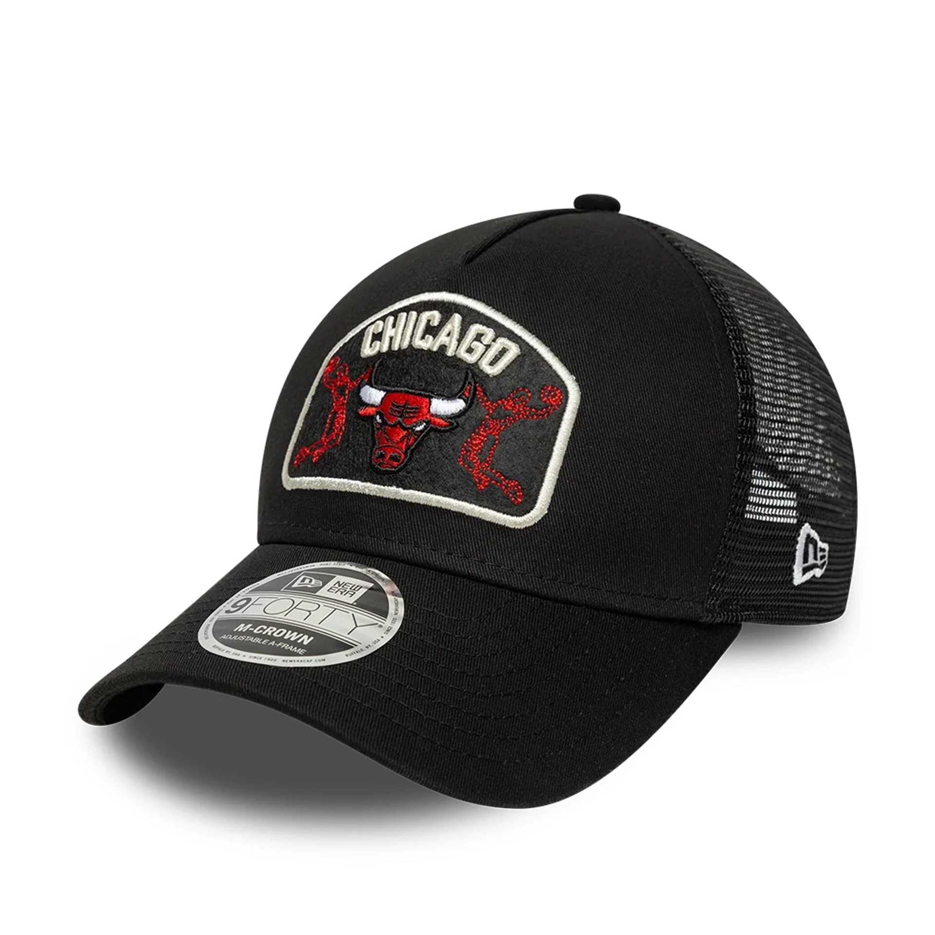 Chicago Bulls NBA Black 9FORTY M-Crown A-Frame Trucker Adjustable Cap - Image 4