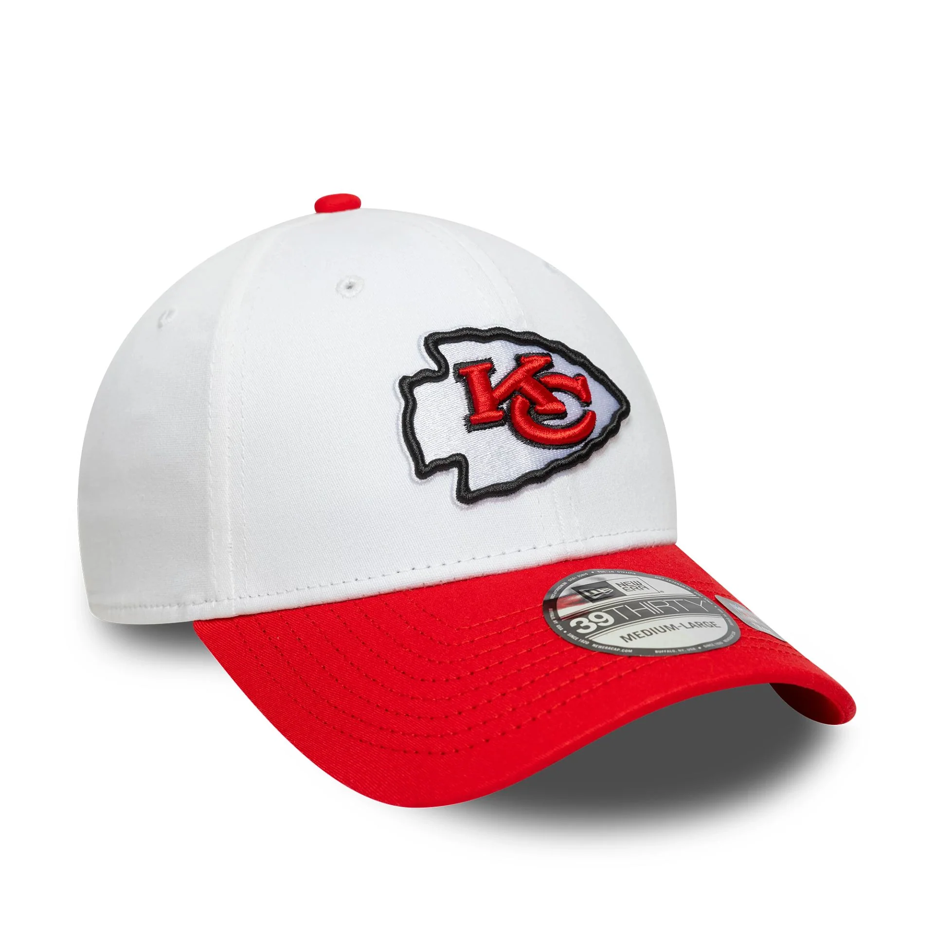 Kansas City Chiefs NFL Team Logo White 39THIRTY Stretch Fit Adjustable Cap - Image 3