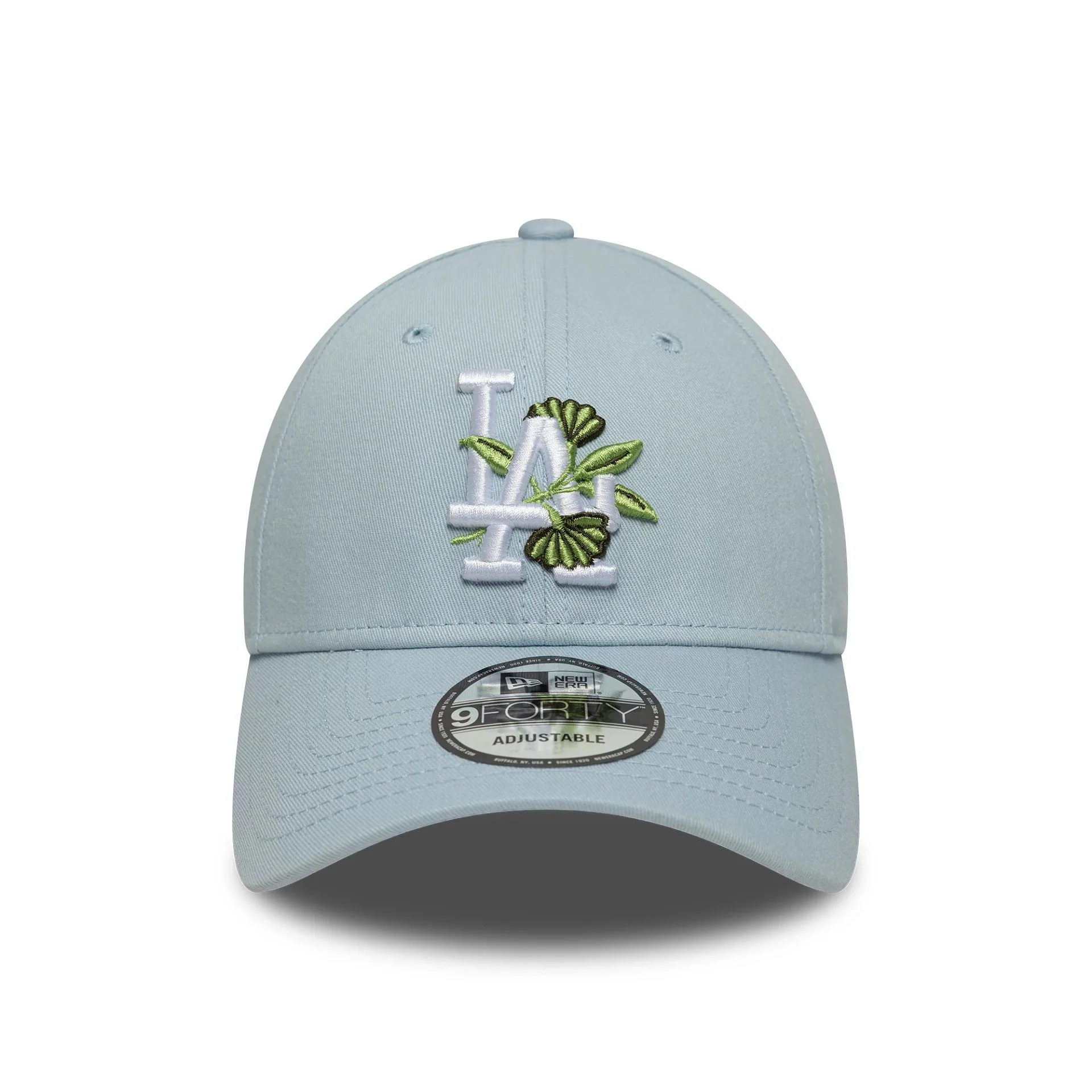 LA Dodgers MLB Floral Icon Pastel Blue 9FORTY Adjustable Cap - Image 2