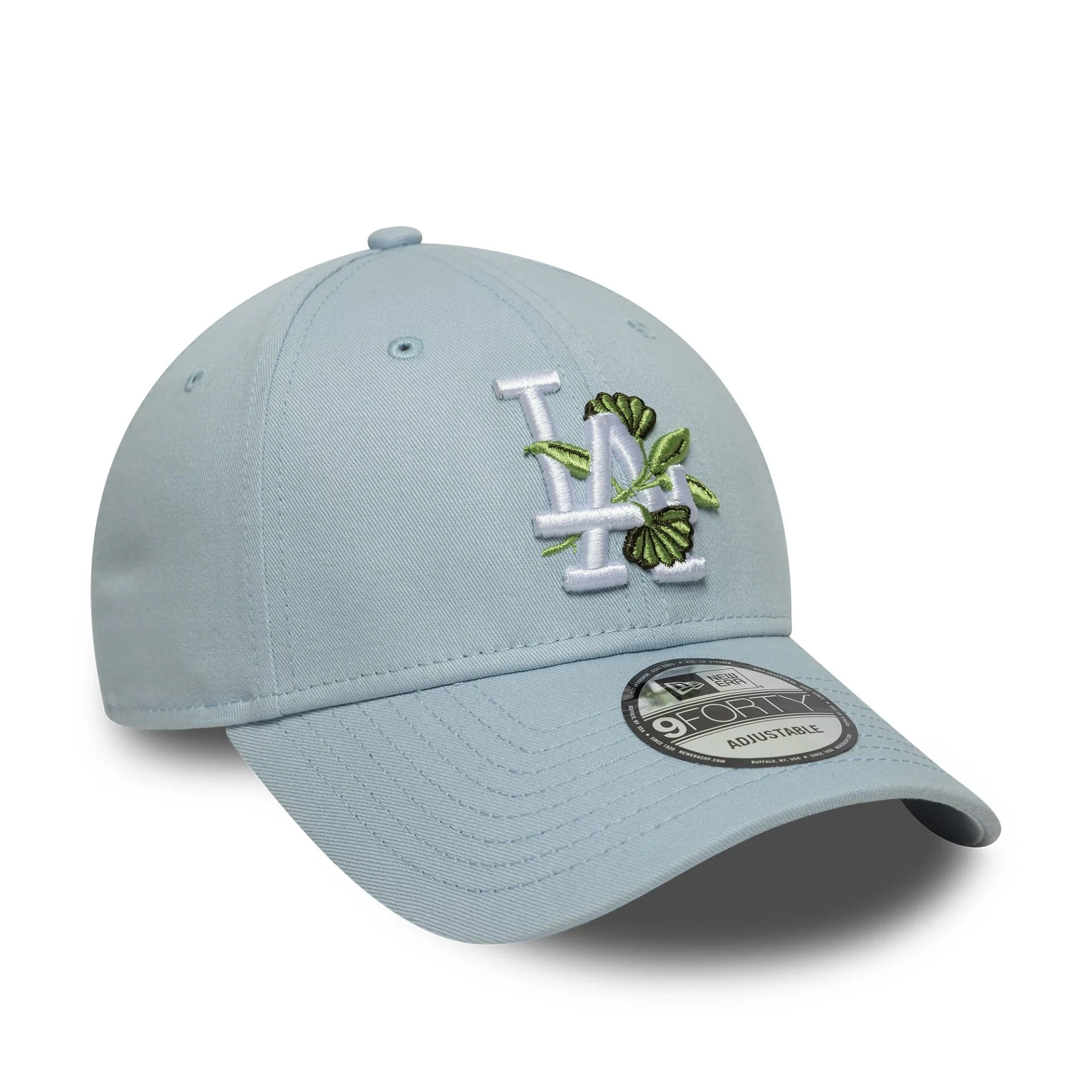 LA Dodgers MLB Floral Icon Pastel Blue 9FORTY Adjustable Cap - Image 3
