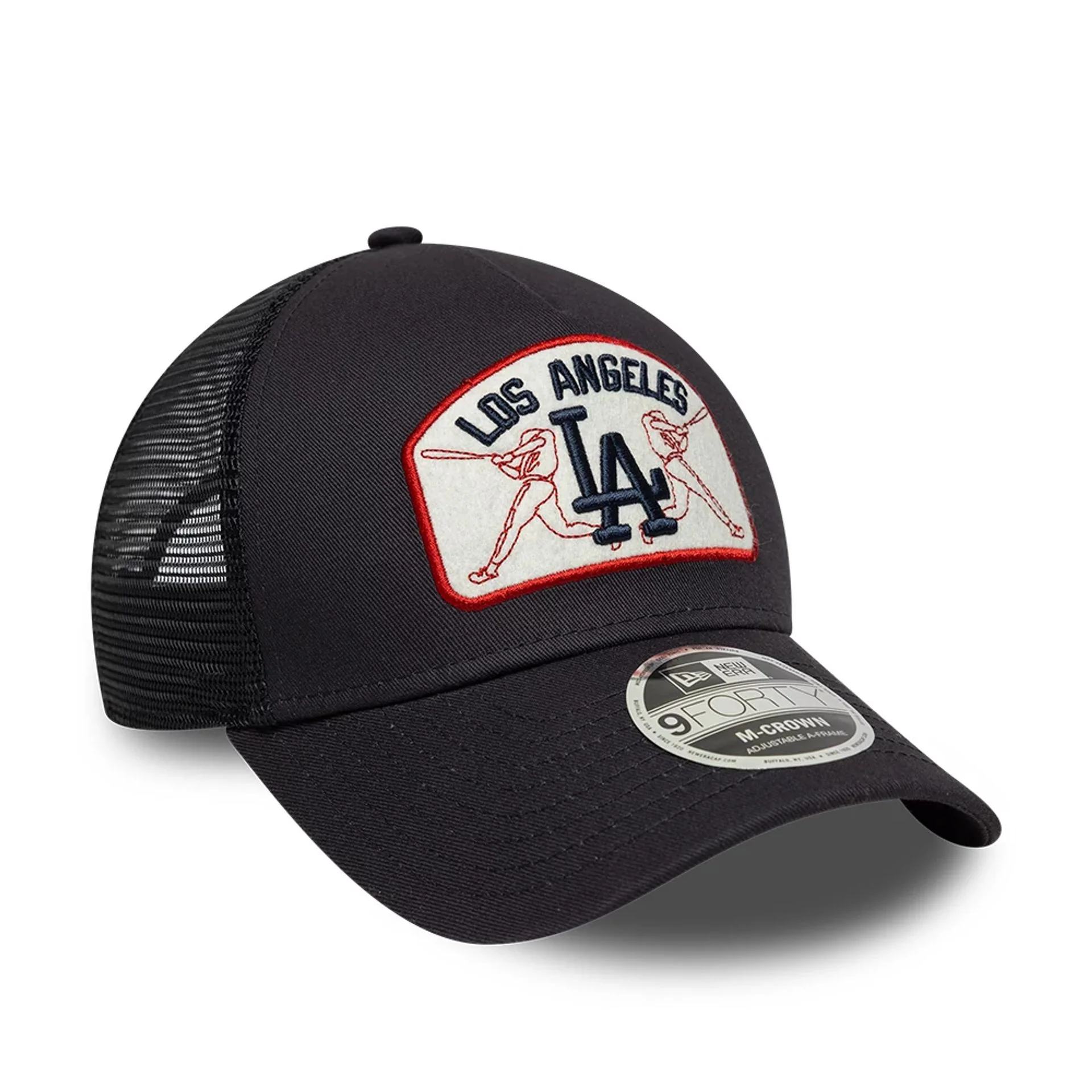 LA Dodgers MLB Patch Navy 9FORTY M-Crown A-Frame Trucker Adjustable Cap - Image 2