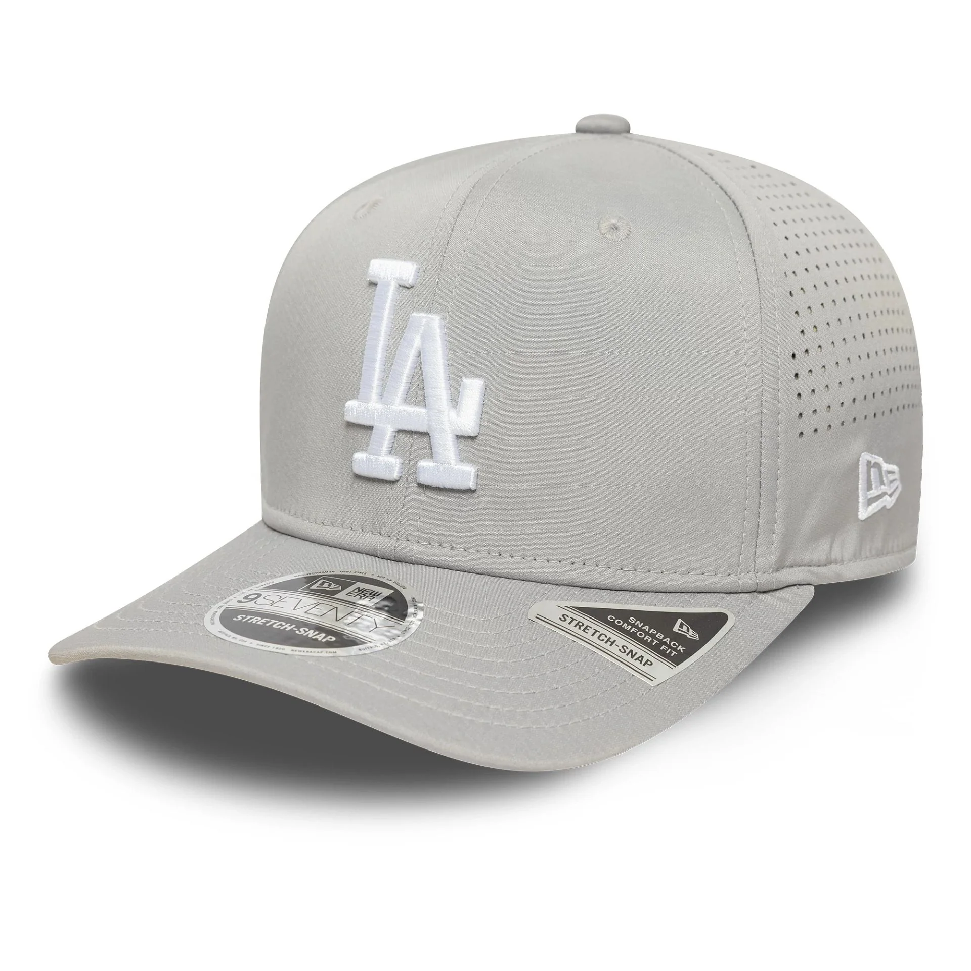LA Dodgers MLB Perforated Grey 9SEVENTY Stretch-Snap Adjustable Cap - Image 5