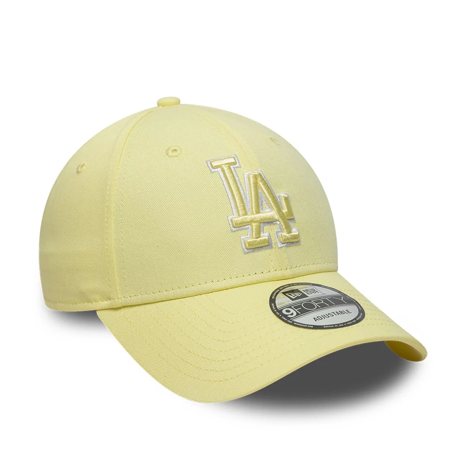 LA Dodgers MLB Team Outline Pastel Yellow 9FORTY Adjustable Cap - Image 2