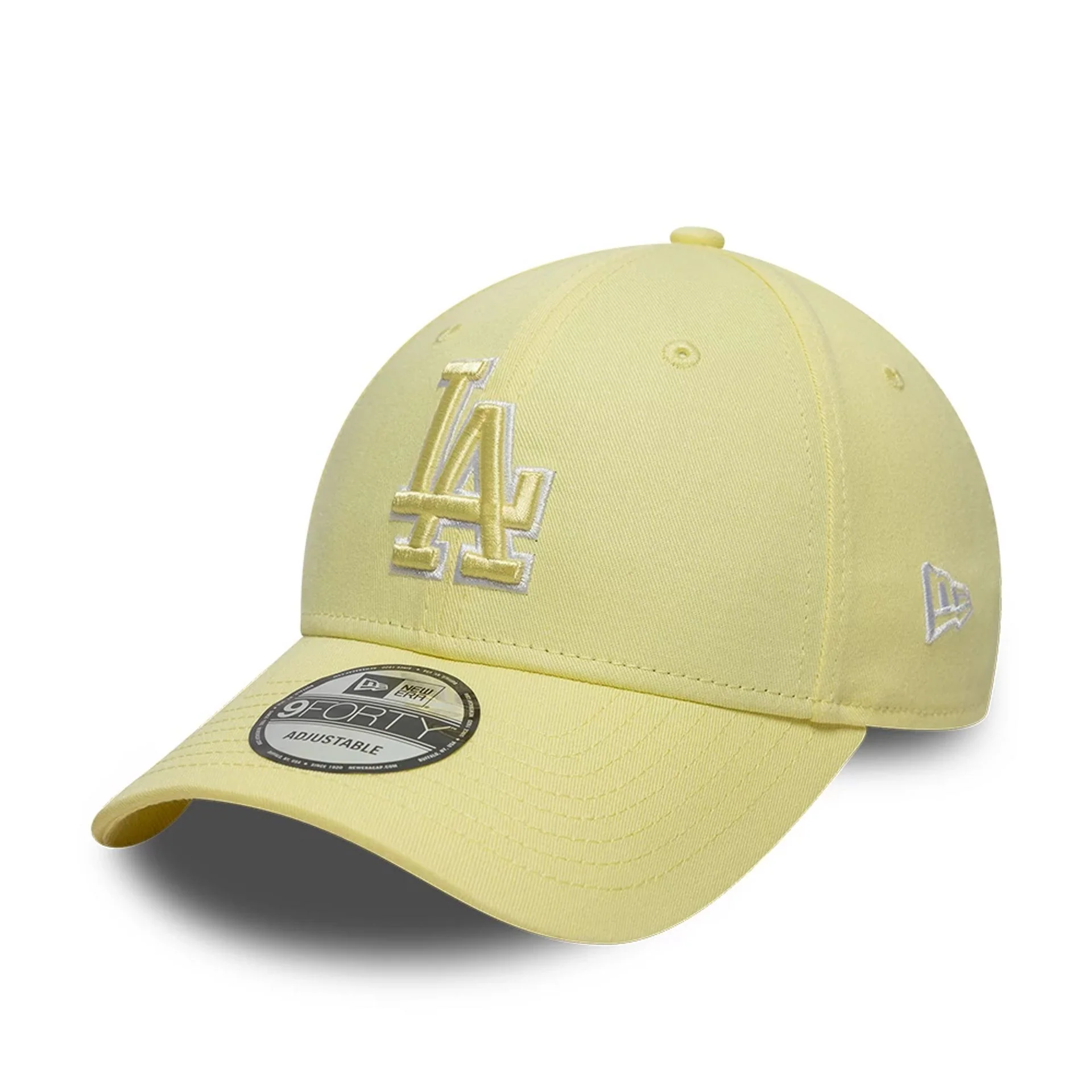 LA Dodgers MLB Team Outline Pastel Yellow 9FORTY Adjustable Cap - Image 4