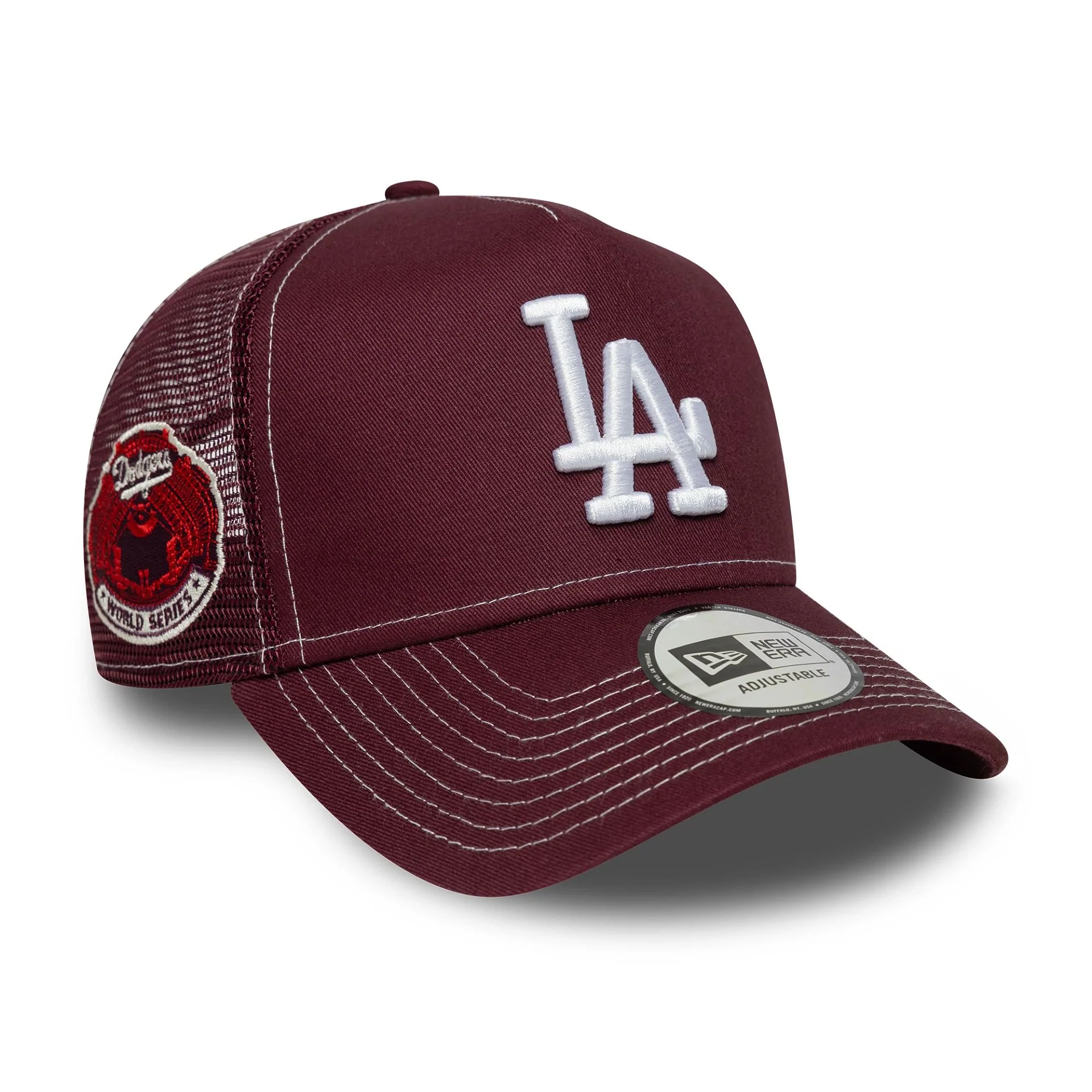 LA Dodgers MLB World Series Dark Red 9FORTY E-Frame Trucker Adjustable Cap - Image 2