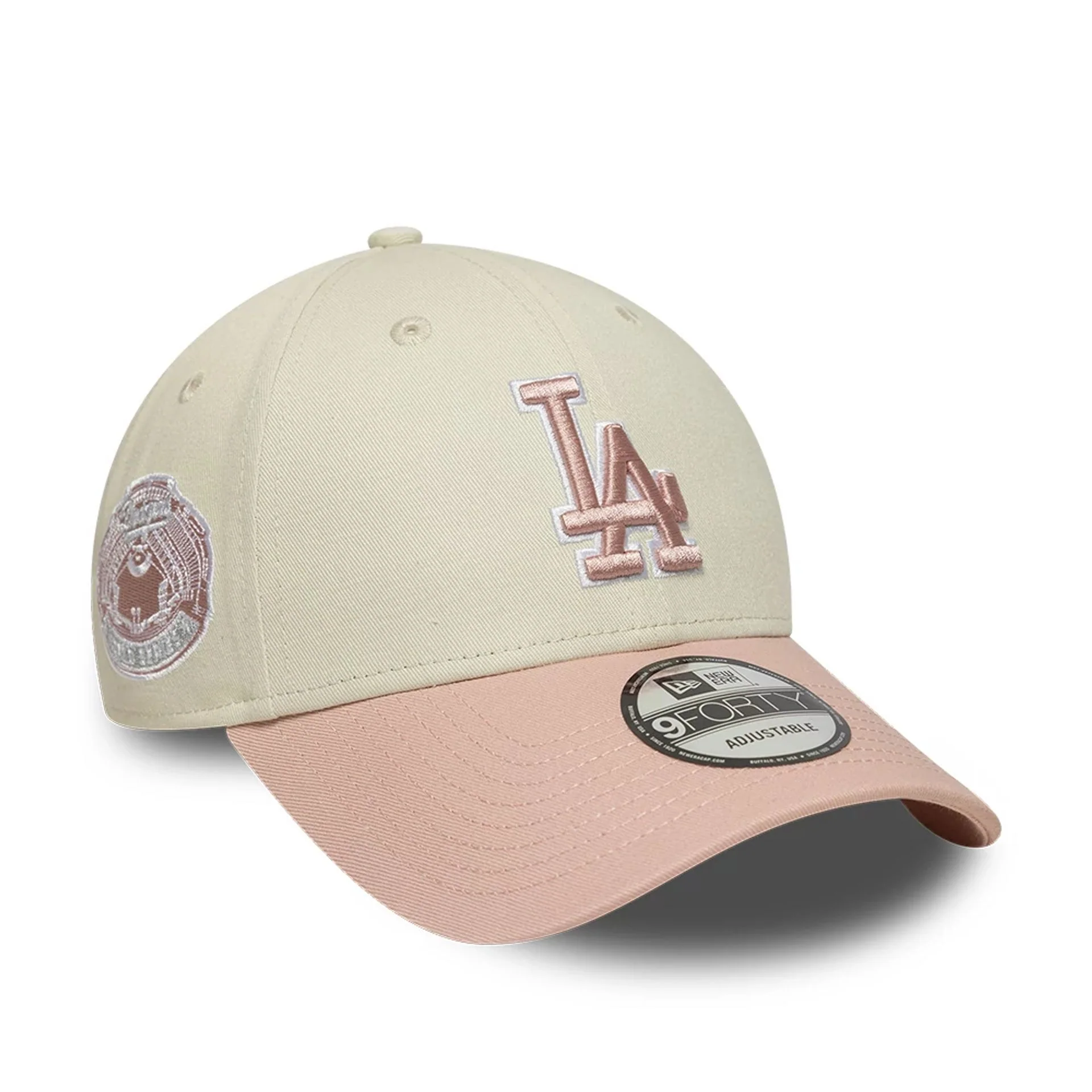 LA Dodgers MLB World Series Patch Light Beige 9FORTY Adjustable Cap - Image 2