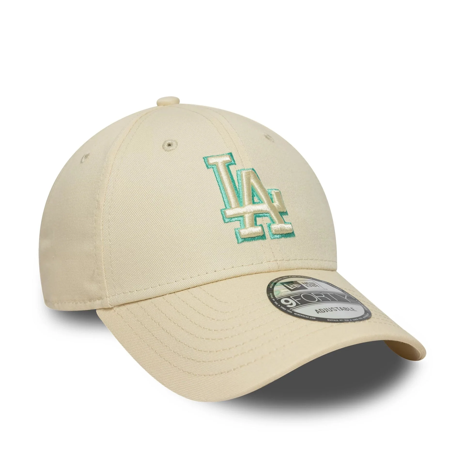 LA Dodgers Team Outline Cream 9FORTY Adjustable Cap - Image 3