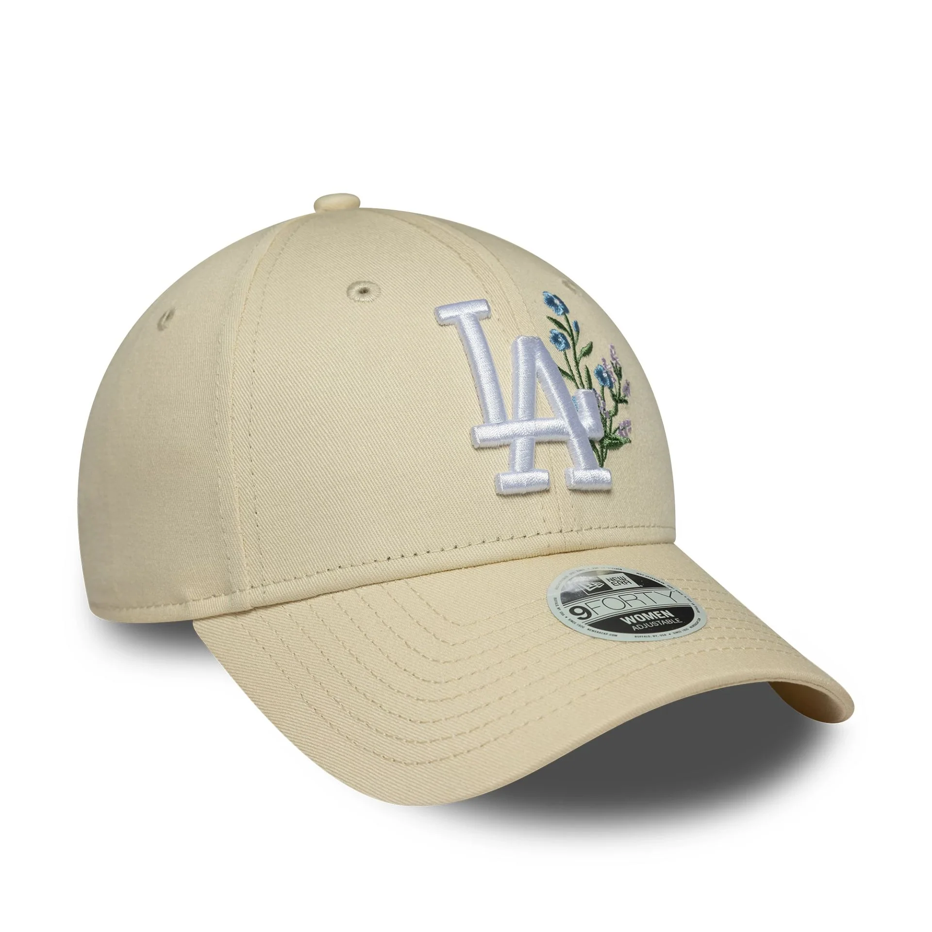 LA Dodgers Womens MLB Floral Icon Cream 9FORTY Adjustable Cap - Image 3