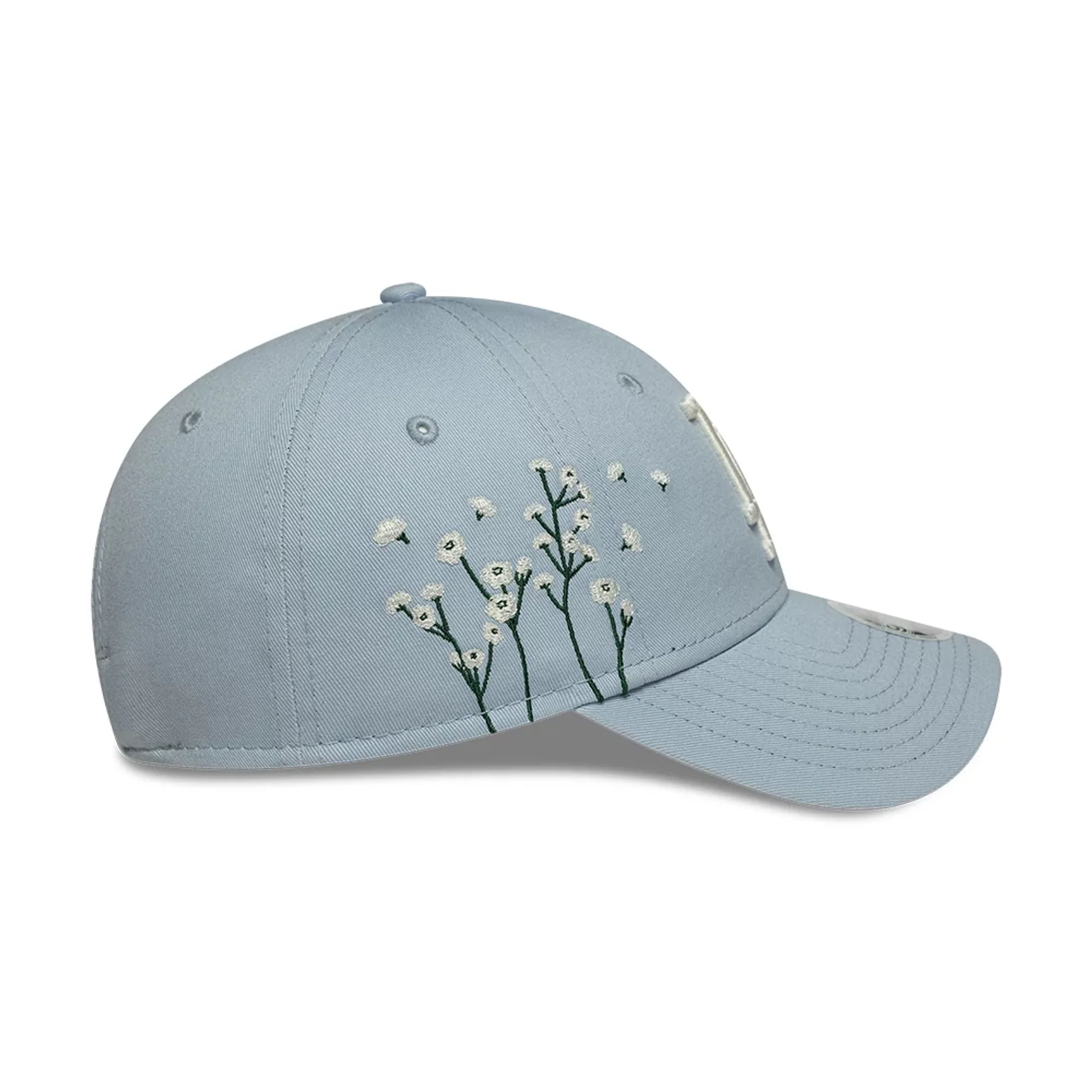 LA Dodgers Womens MLB Floral Icon Pastel Blue 9FORTY Adjustable Cap - Image 6