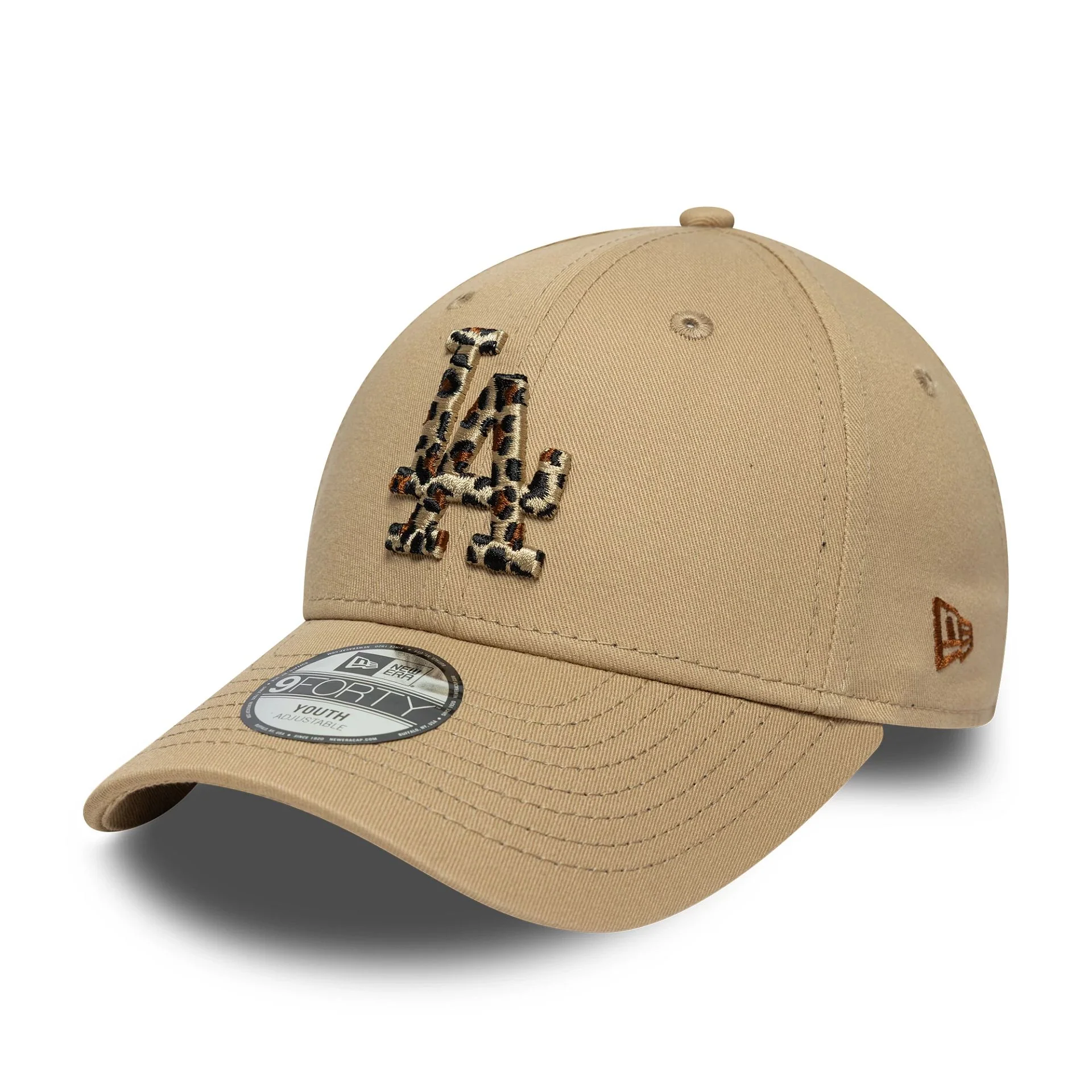 LA Dodgers Youth MLB Animal Infill Light Beige 9FORTY Cap - Image 5