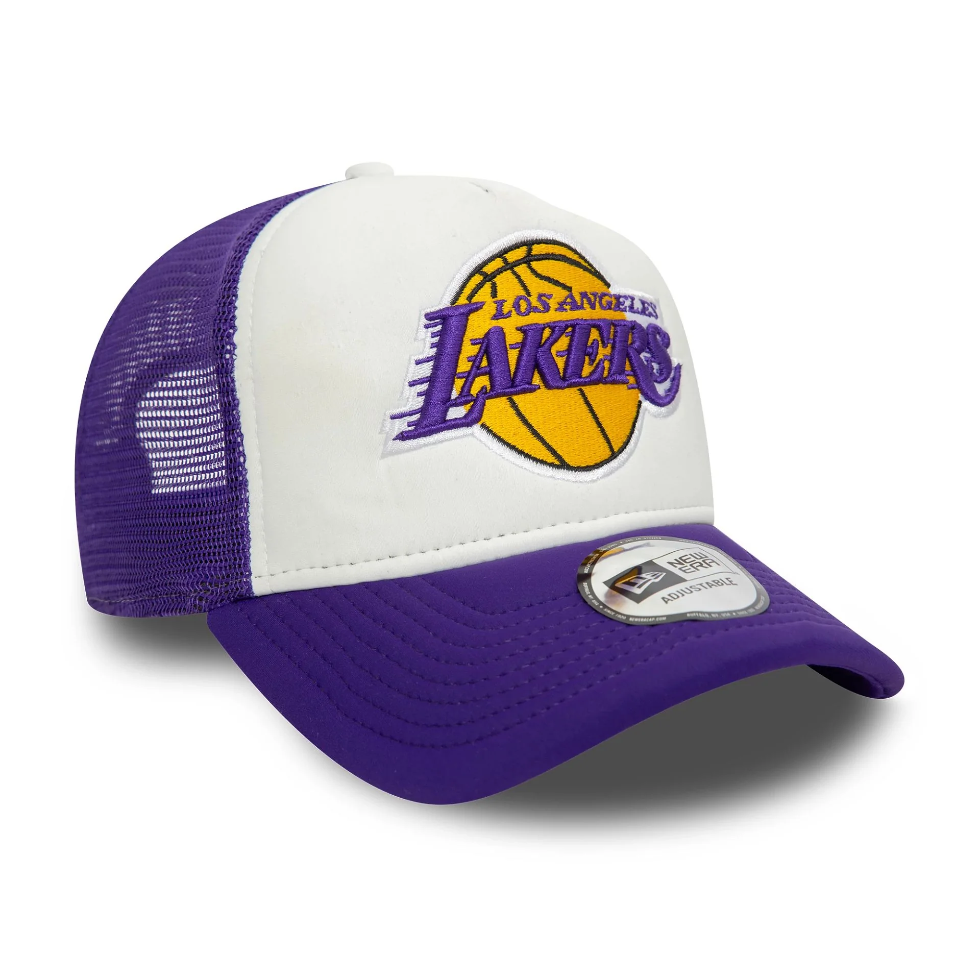 LA Lakers NBA Flower Purple 9FORTY A-Frame Trucker Adjustable Cap - Image 3