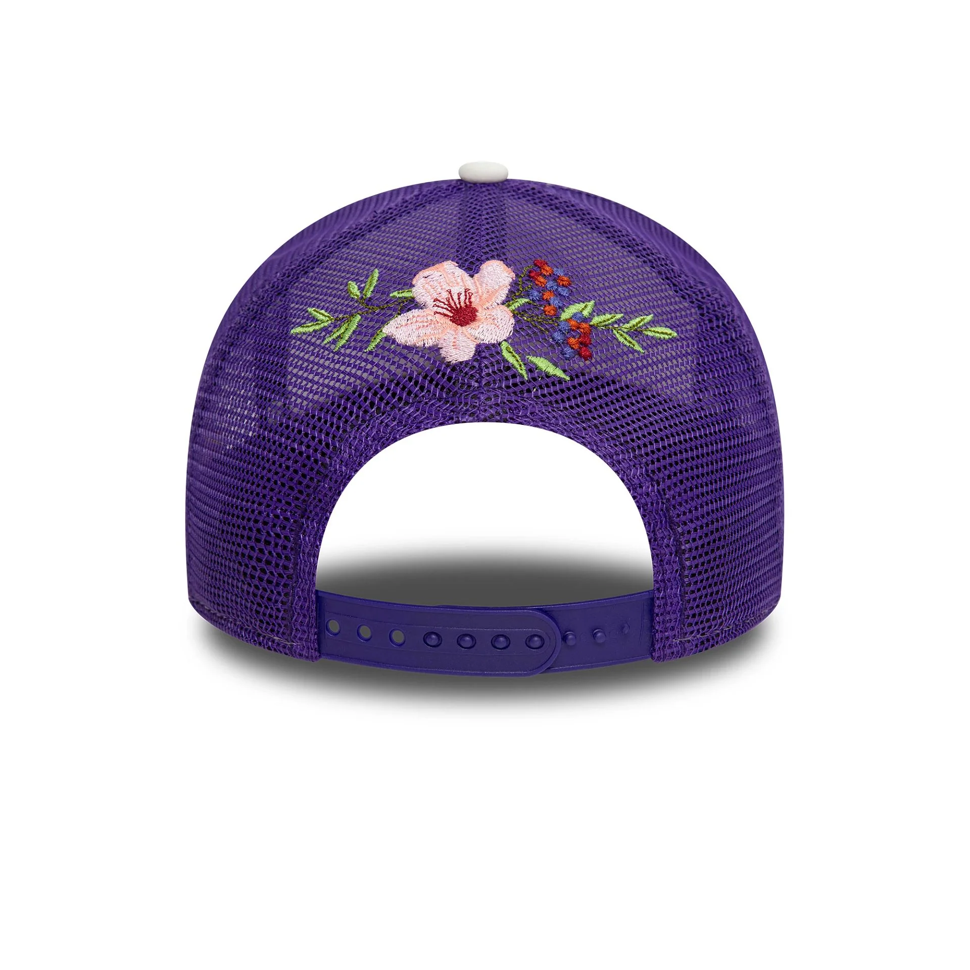 LA Lakers NBA Flower Purple 9FORTY A-Frame Trucker Adjustable Cap - Image 4