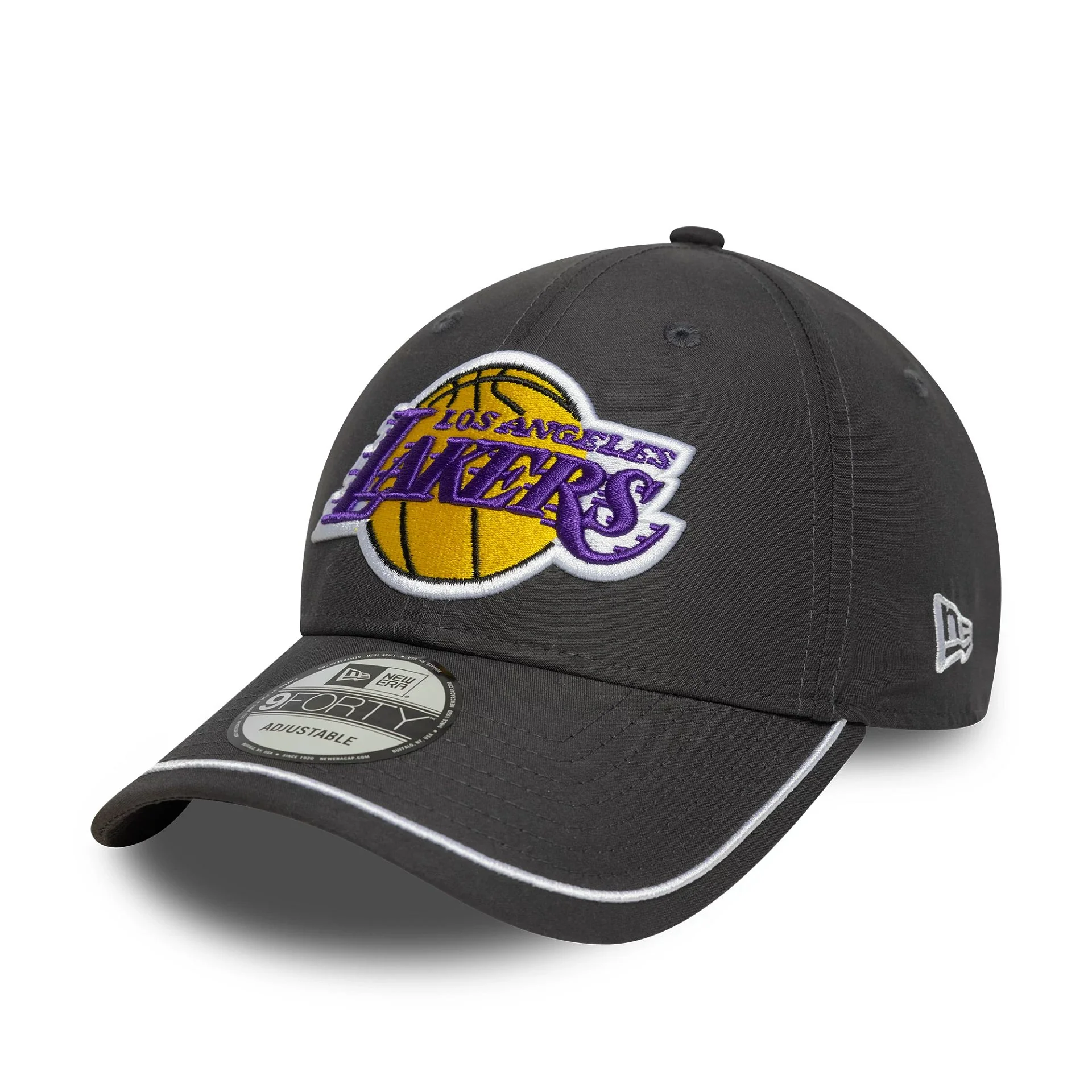 LA Lakers NBA Piping Dark Grey 9FORTY Adjustable Cap - Image 5