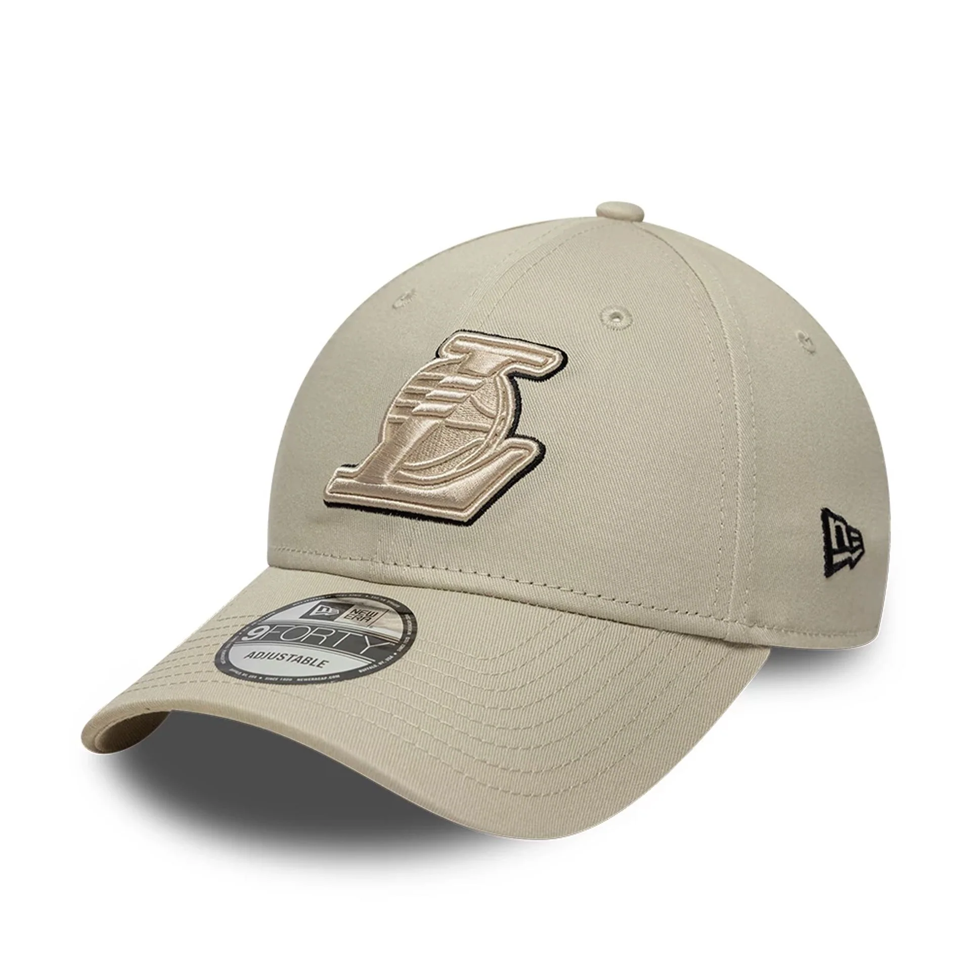 LA Lakers NBA Team Outline Cream 9FORTY Adjustable Cap - Image 4