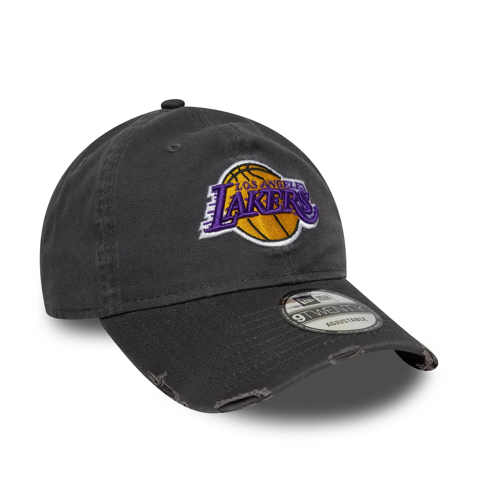 LA Lakers NBA Wash Distress Dark Grey 9TWENTY Adjustable Cap - Image 2