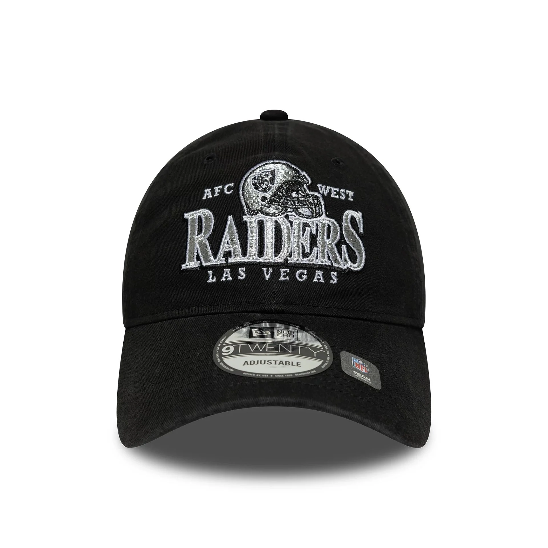 Las Vegas Raiders NFL Helmet Black 9TWENTY Adjustable Cap - Image 2