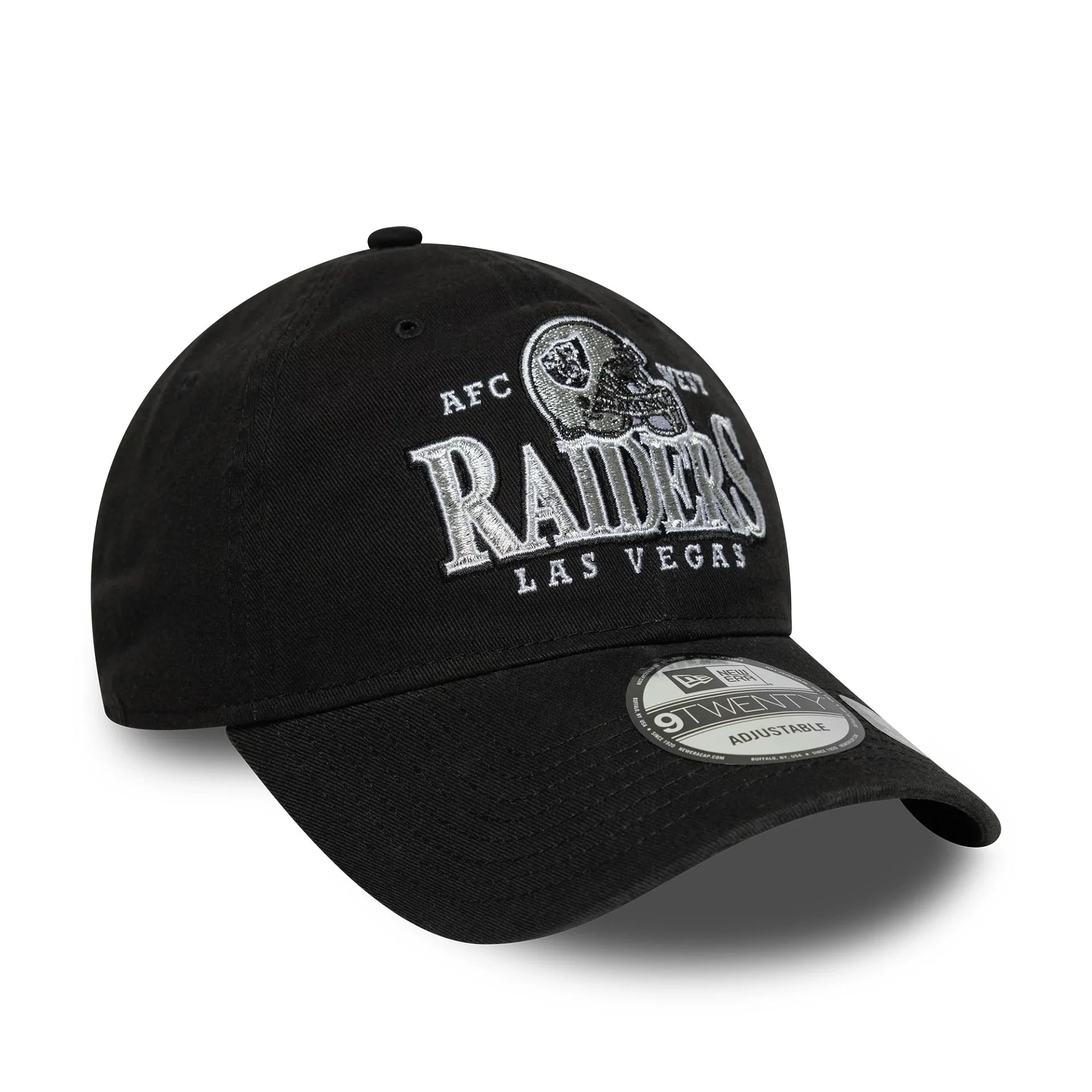 Las Vegas Raiders NFL Helmet Black 9TWENTY Adjustable Cap - Image 3