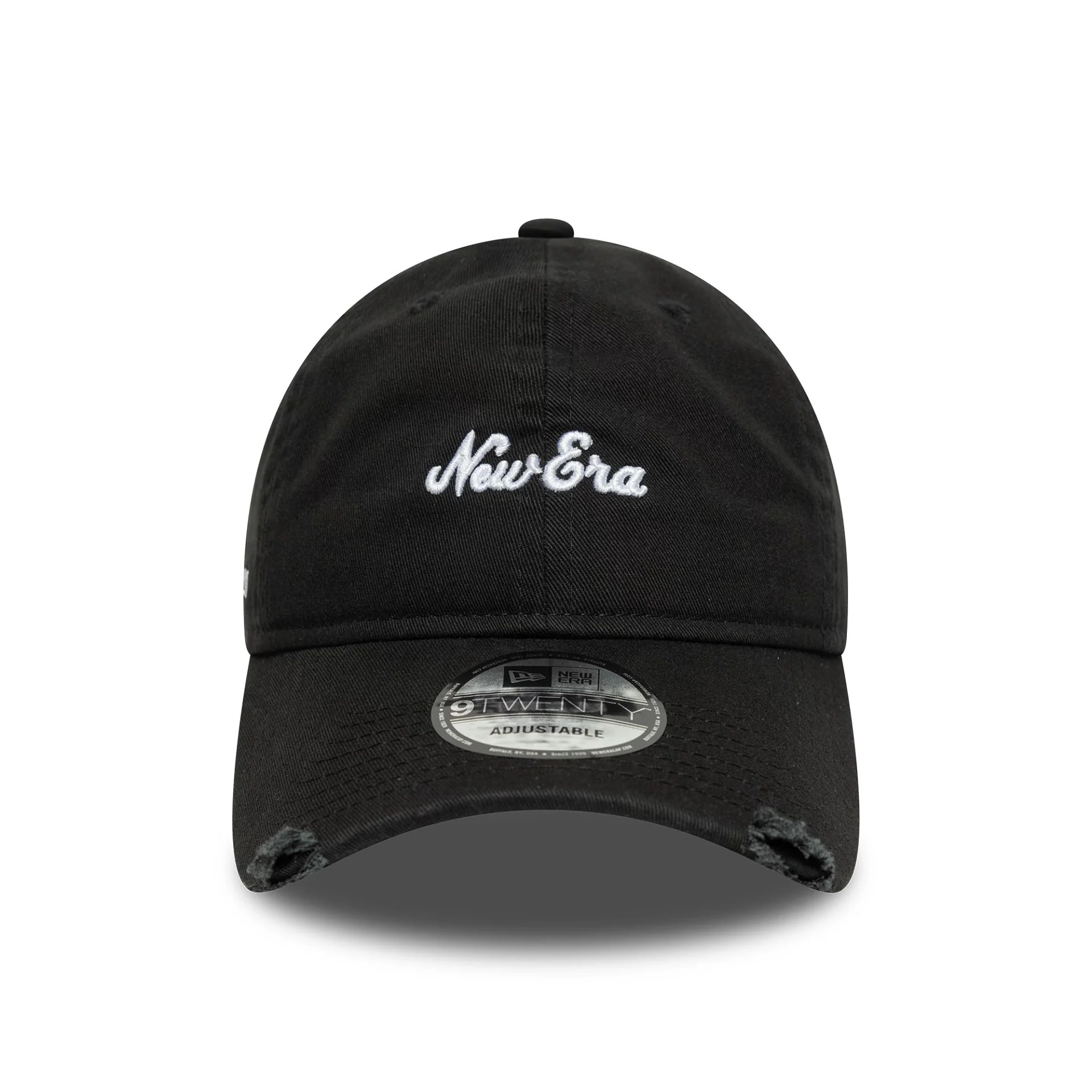 New Era Distressed Black 9TWENTY Adjustable Cap - Image 2