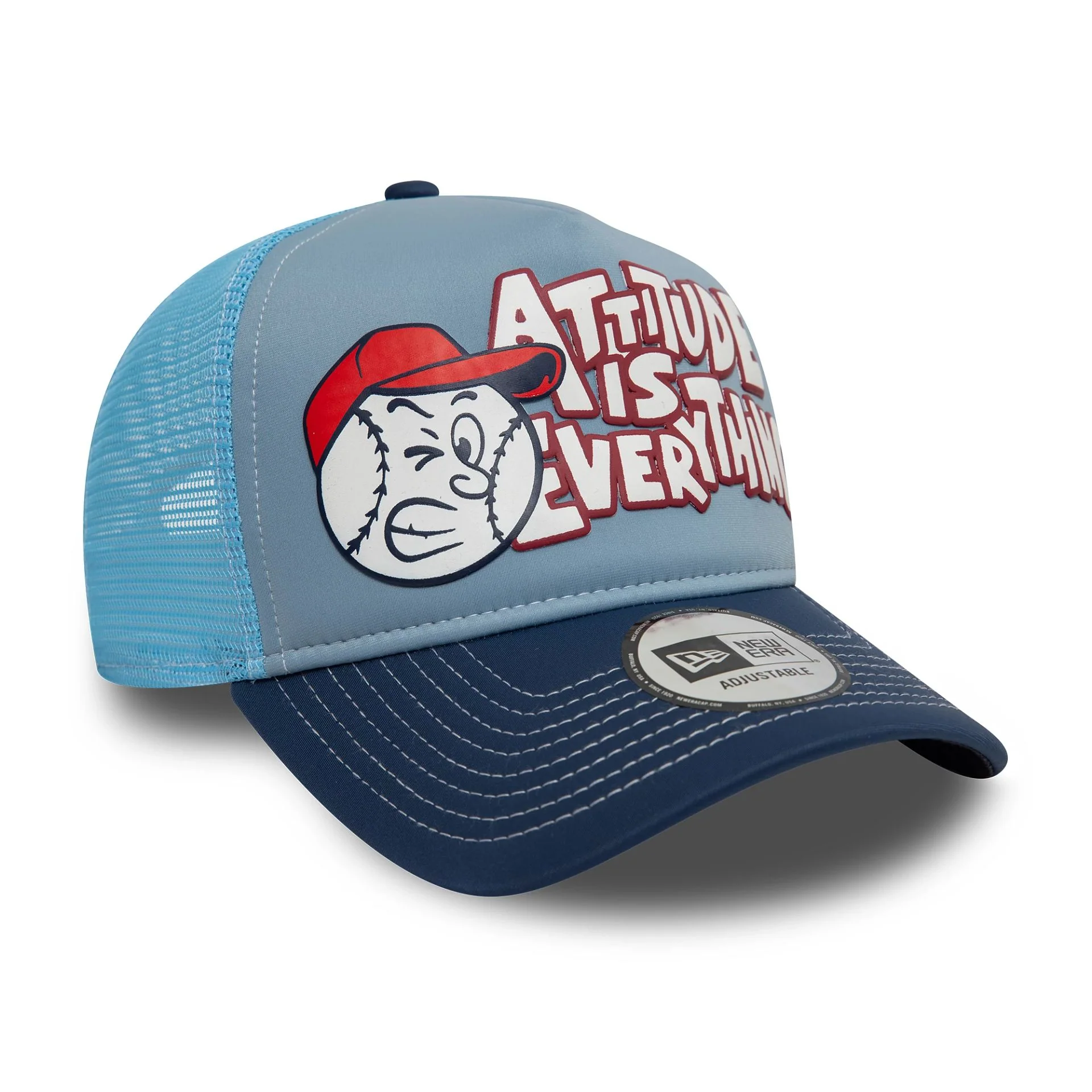 New Era Graphic Blue 9FORTY A-Frame Trucker Adjustable Cap - Image 3