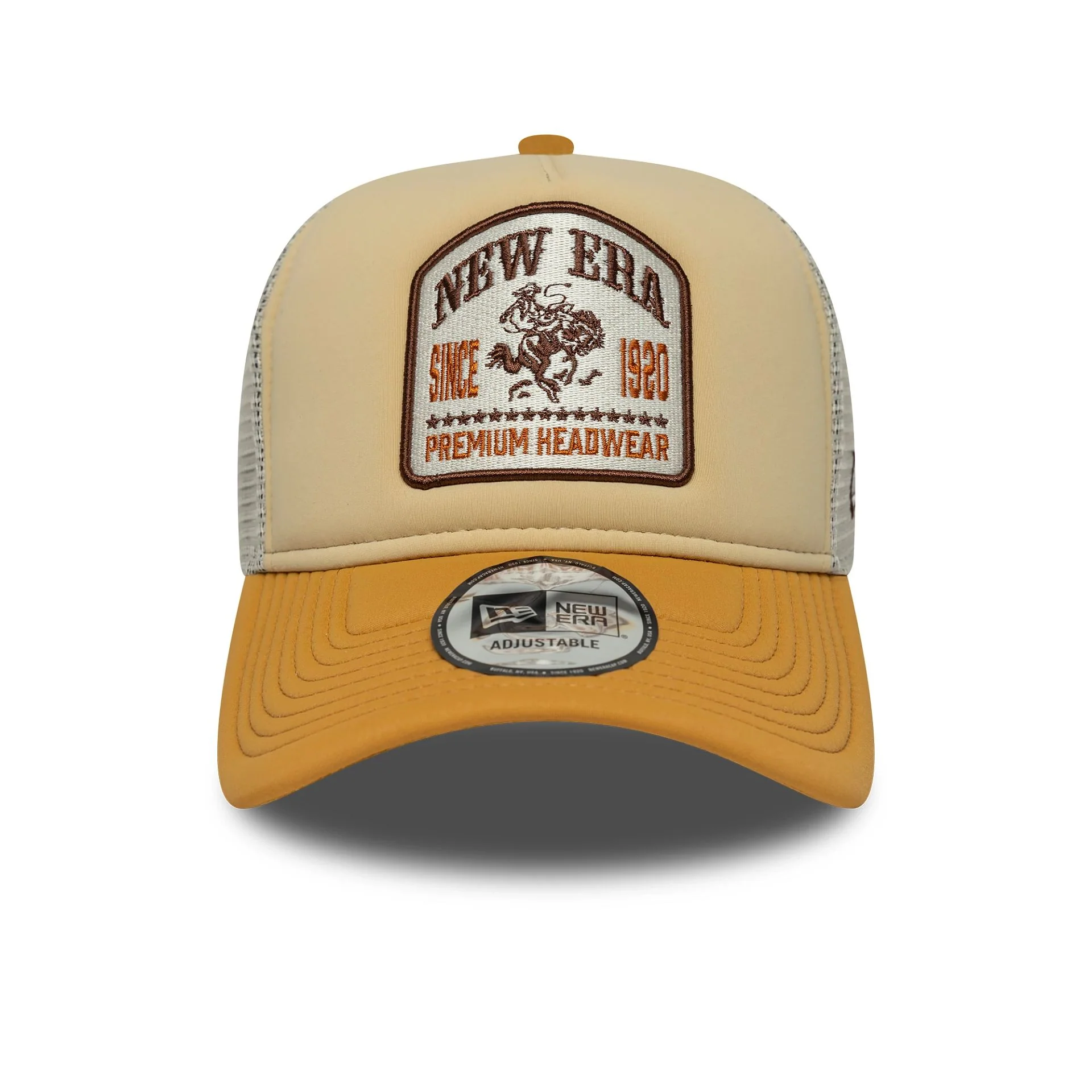New Era Graphic Patch Cream 9FORTY A-Frame Trucker Adjustable Cap - Image 2