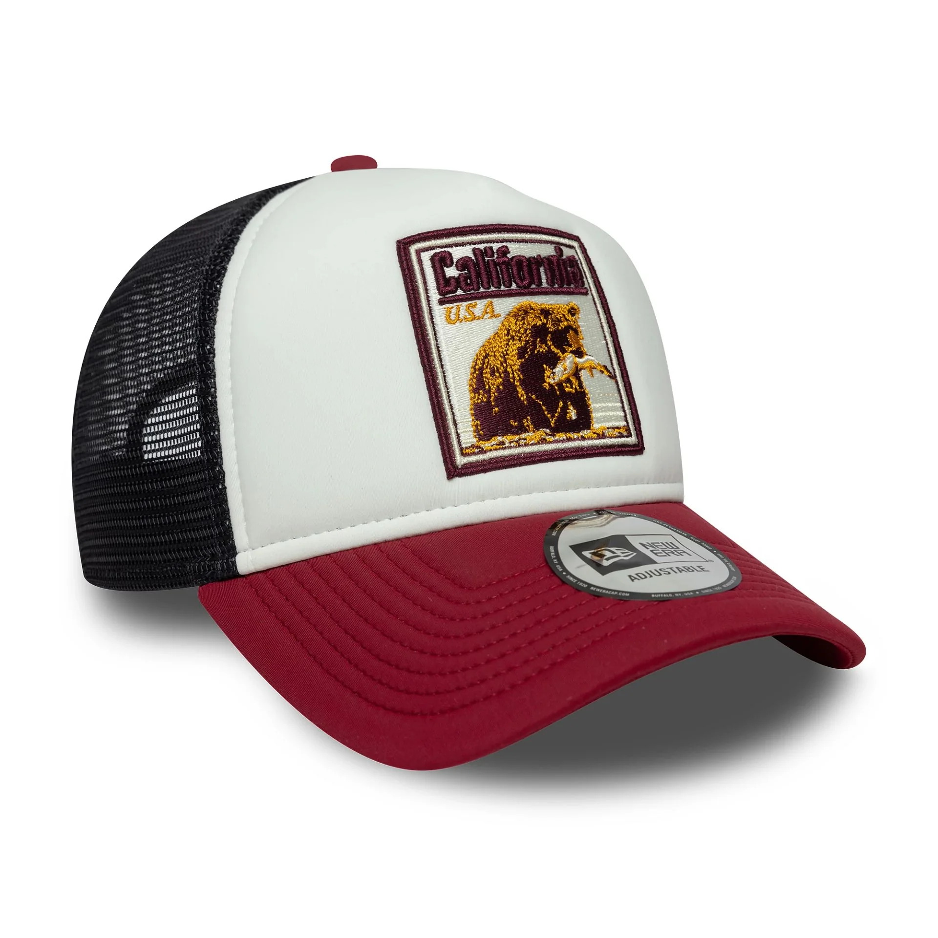 New Era Graphic Patch White 9FORTY A-Frame Trucker Adjustable Cap - Image 3