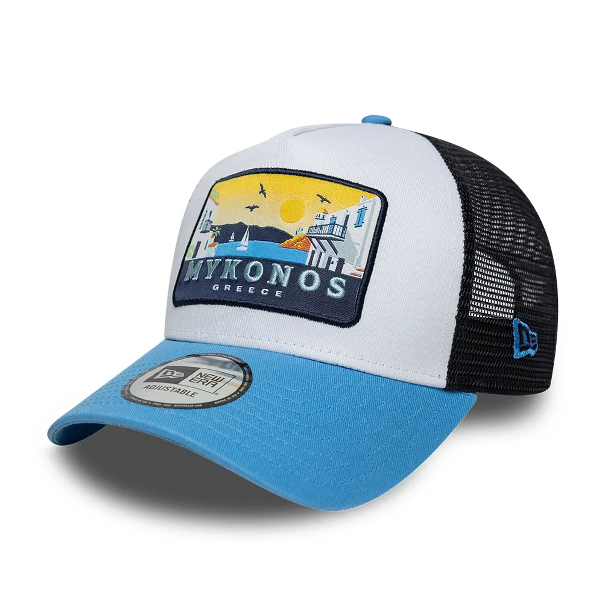 New Era Location Pastel Blue 9FORTY A-Frame Trucker Adjustable Cap - Image 4