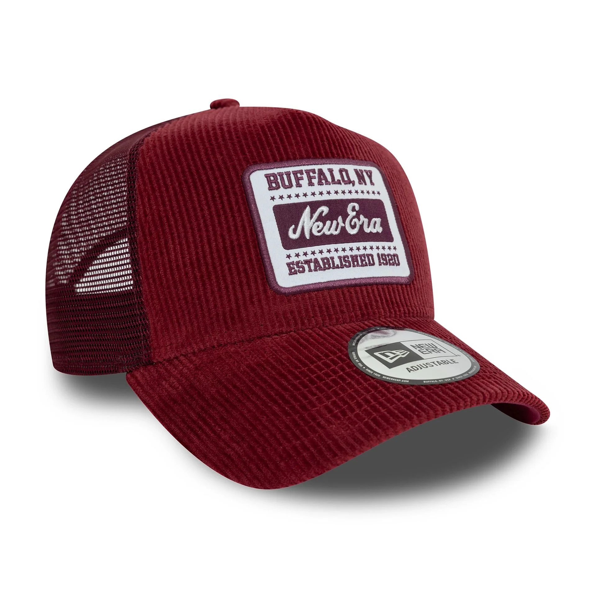 New Era Patch Cord Dark Red 9FORTY A-Frame Trucker Adjustable Cap - Image 3