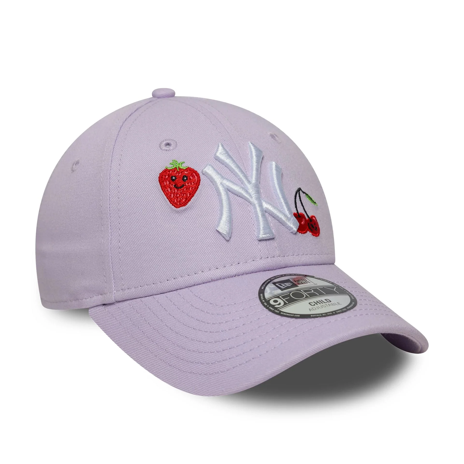 New York Yankees Child MLB Fruit Icon Pastel Purple 9FORTY Adjustable Cap - Image 3