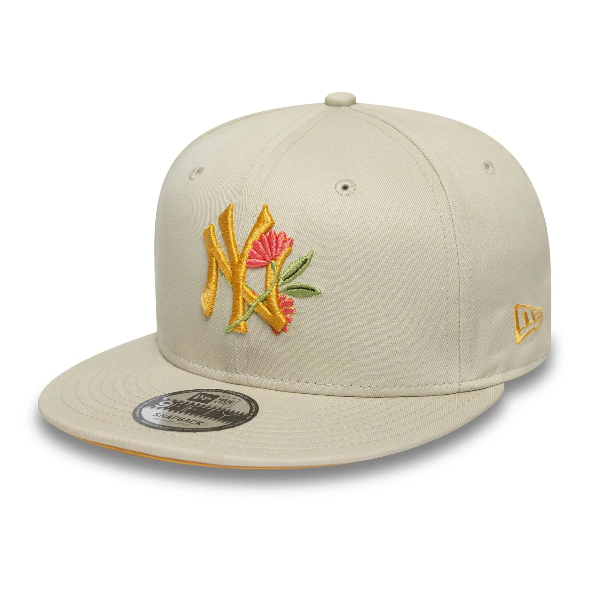 New York Yankees MLB Floral Cream 9FIFTY Snapback Adjustable Cap - Image 4