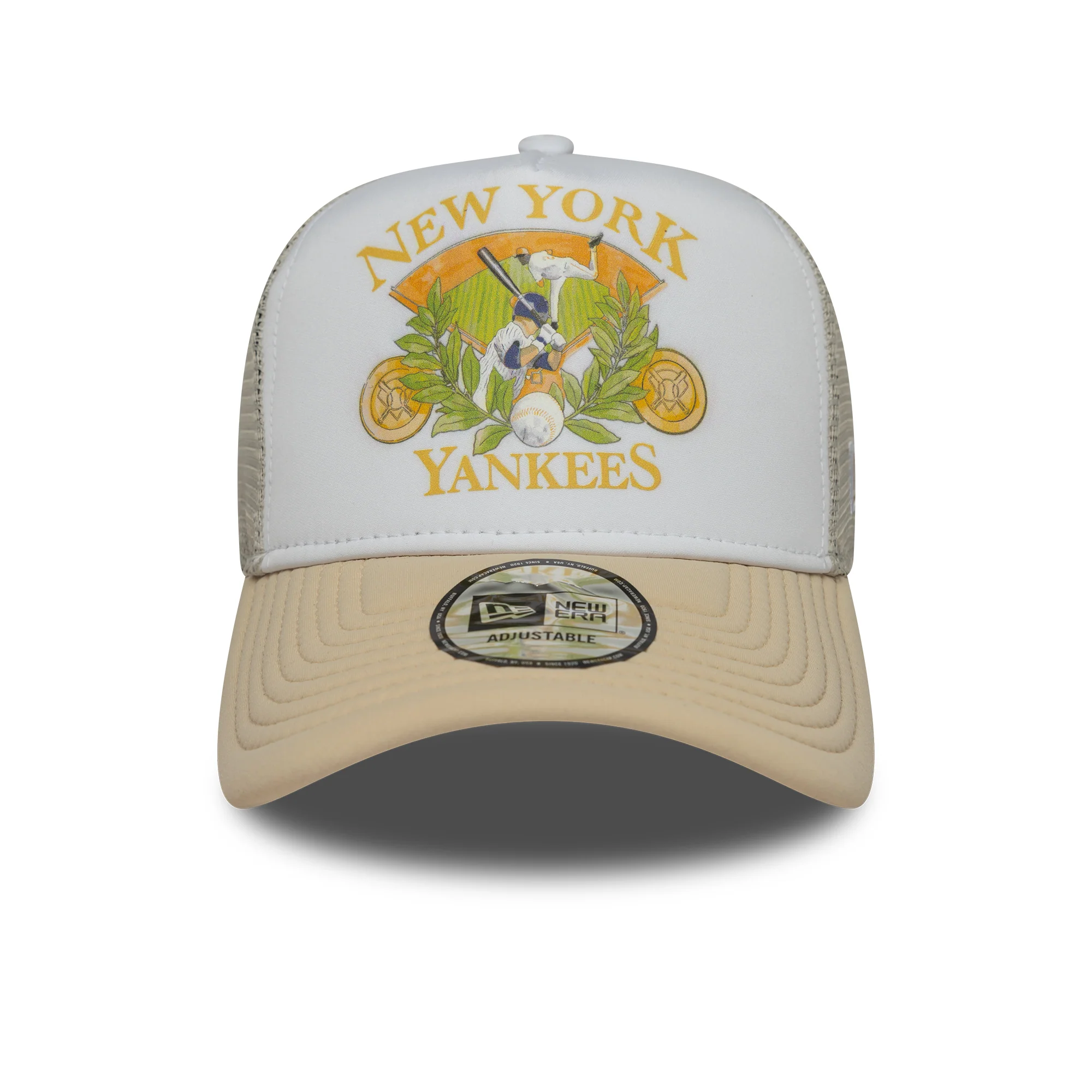 New York Yankees MLB Graphic Cream 9FORTY A-Frame Trucker Adjustable Cap - Image 3