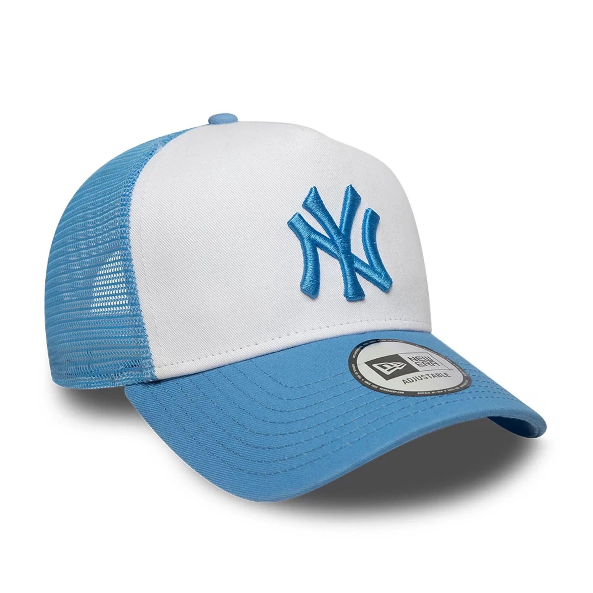 New York Yankees MLB League Essential Pastel Blue 9FORTY A-Frame Trucker Adjustable Cap - Image 2