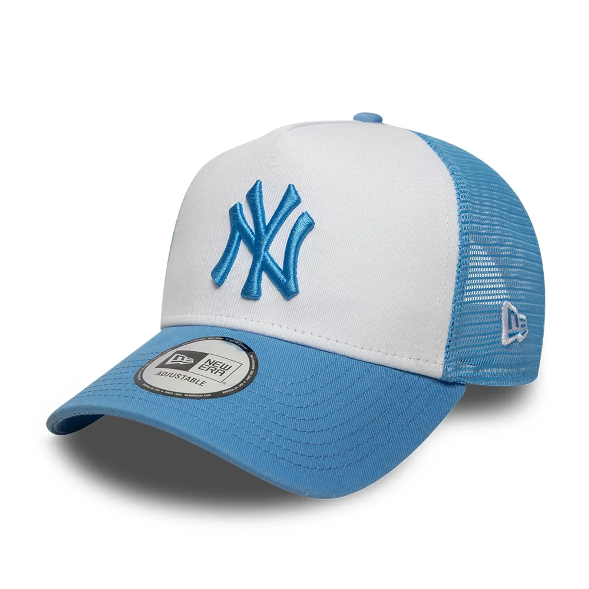 New York Yankees MLB League Essential Pastel Blue 9FORTY A-Frame Trucker Adjustable Cap - Image 4