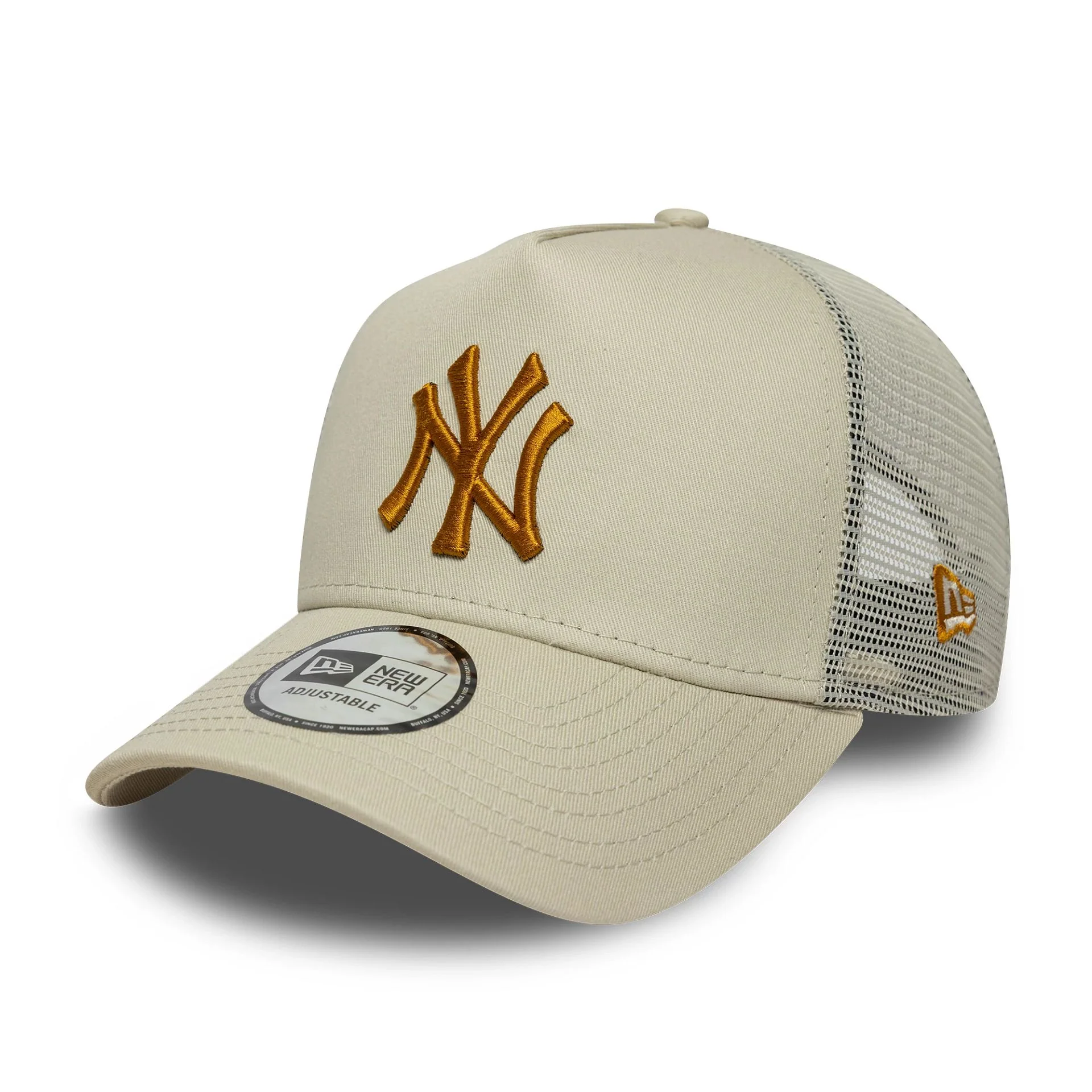 New York Yankees MLB Light Beige 9FORTY A-Frame Trucker Cap - Image 5