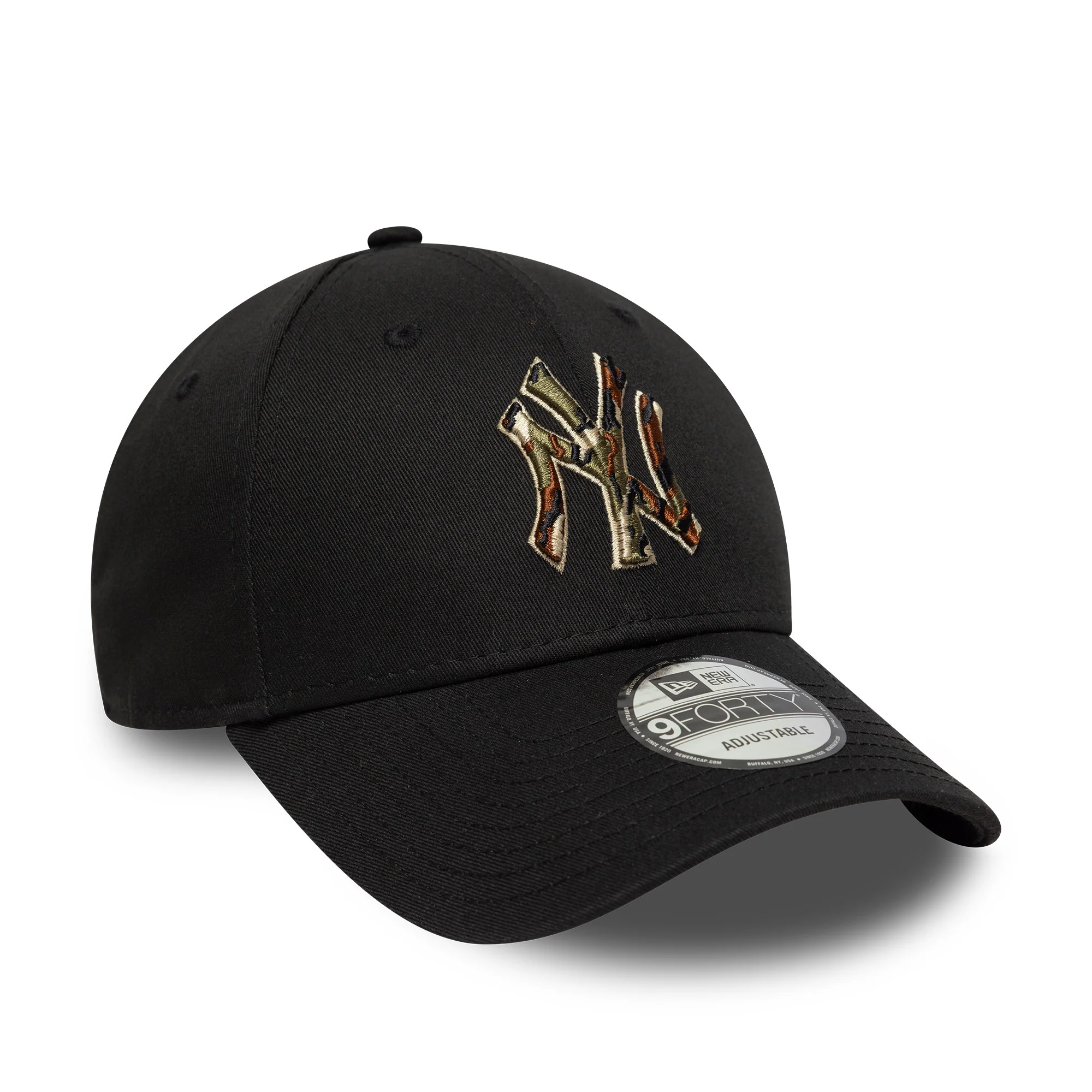New York Yankees MLB Outline Camo Black 9FORTY Cap - Image 2