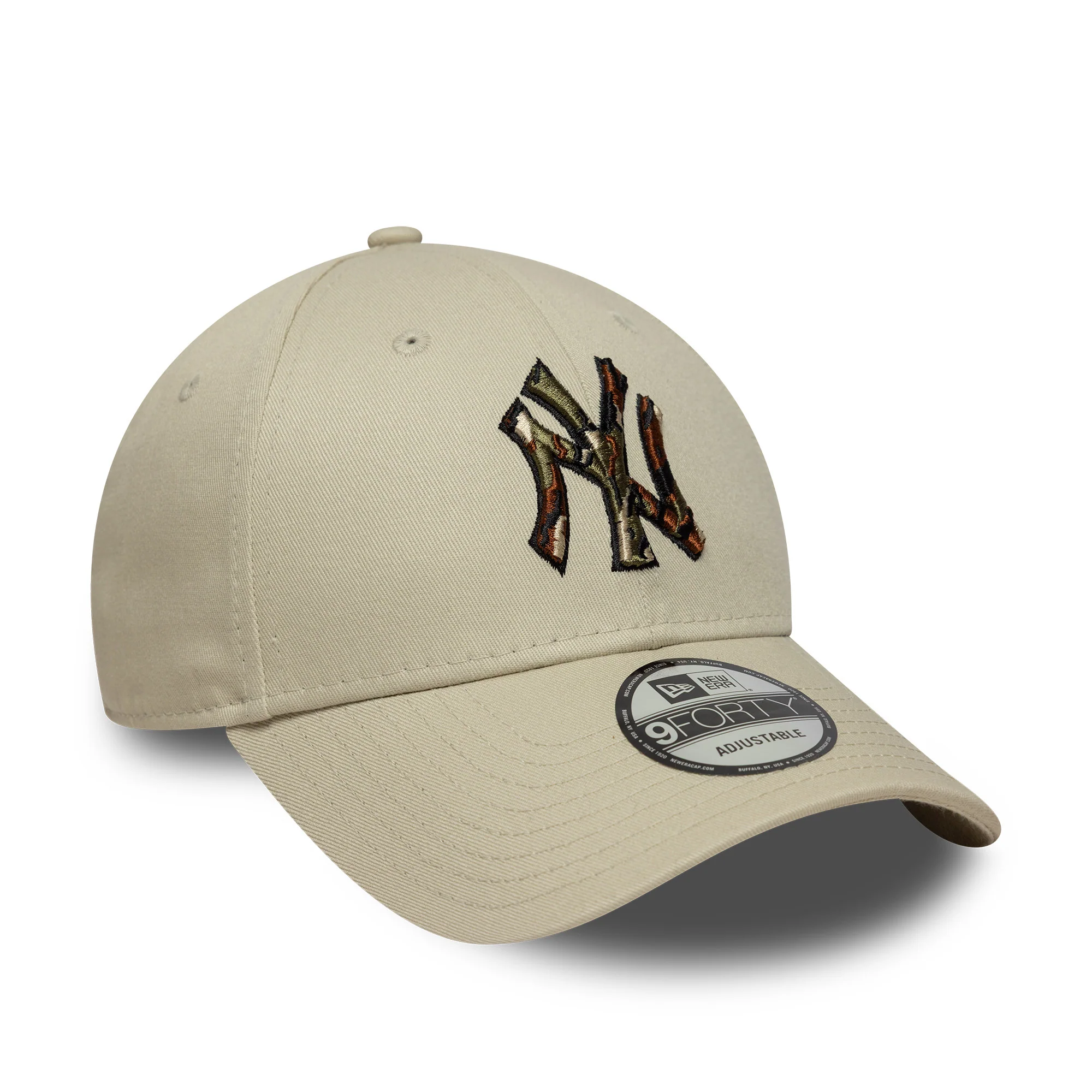 New York Yankees MLB Outline Camo Cream 9FORTY Cap - Image 2
