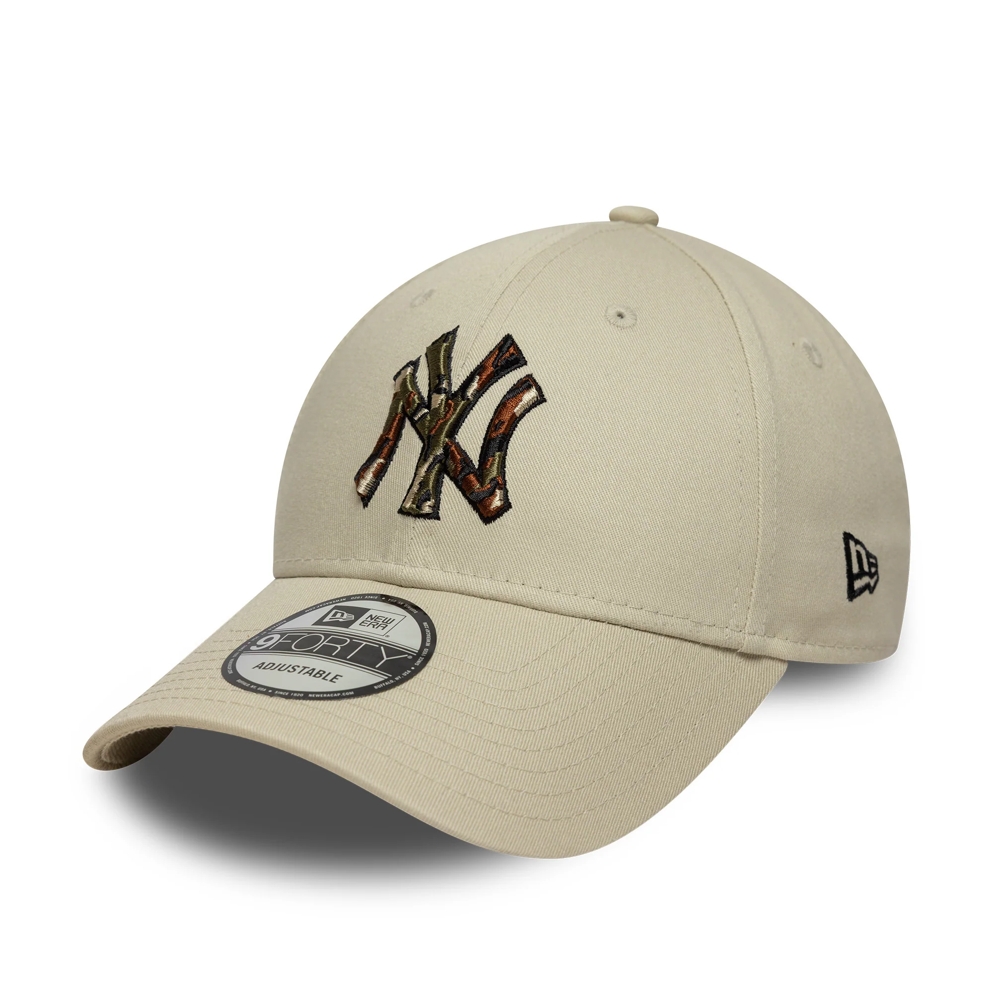 New York Yankees MLB Outline Camo Cream 9FORTY Cap - Image 6