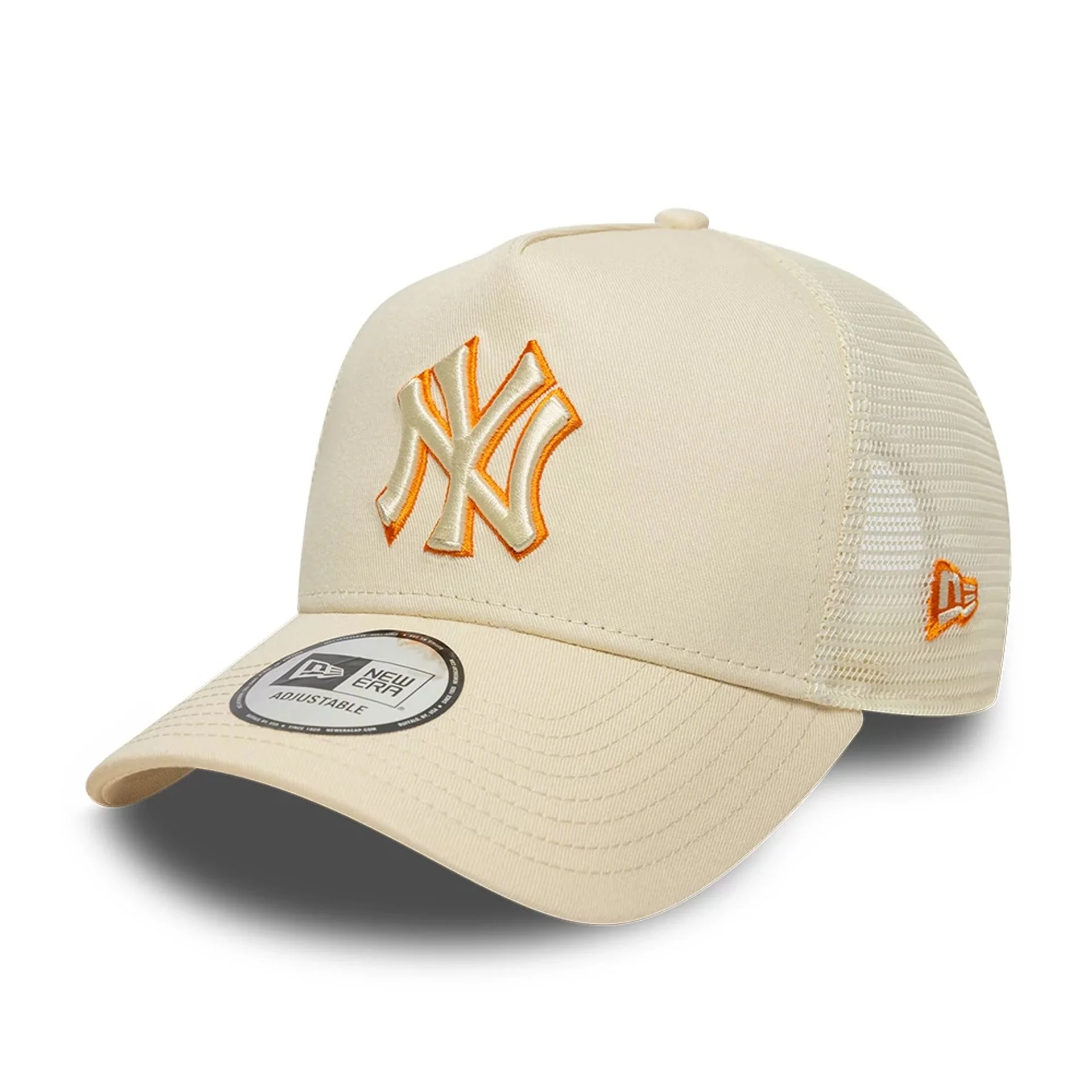 New York Yankees MLB Outline Cream 9FORTY E-Frame Trucker Adjustable Cap - Image 4