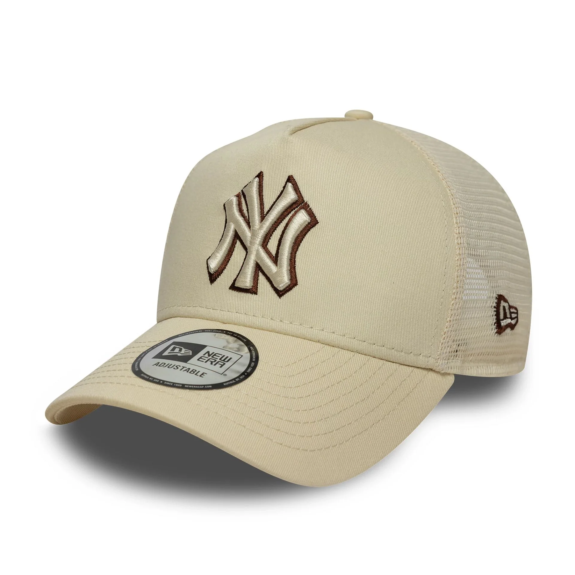 New York Yankees MLB Outline Cream 9FORTY E-Frame Trucker Cap - Image 5