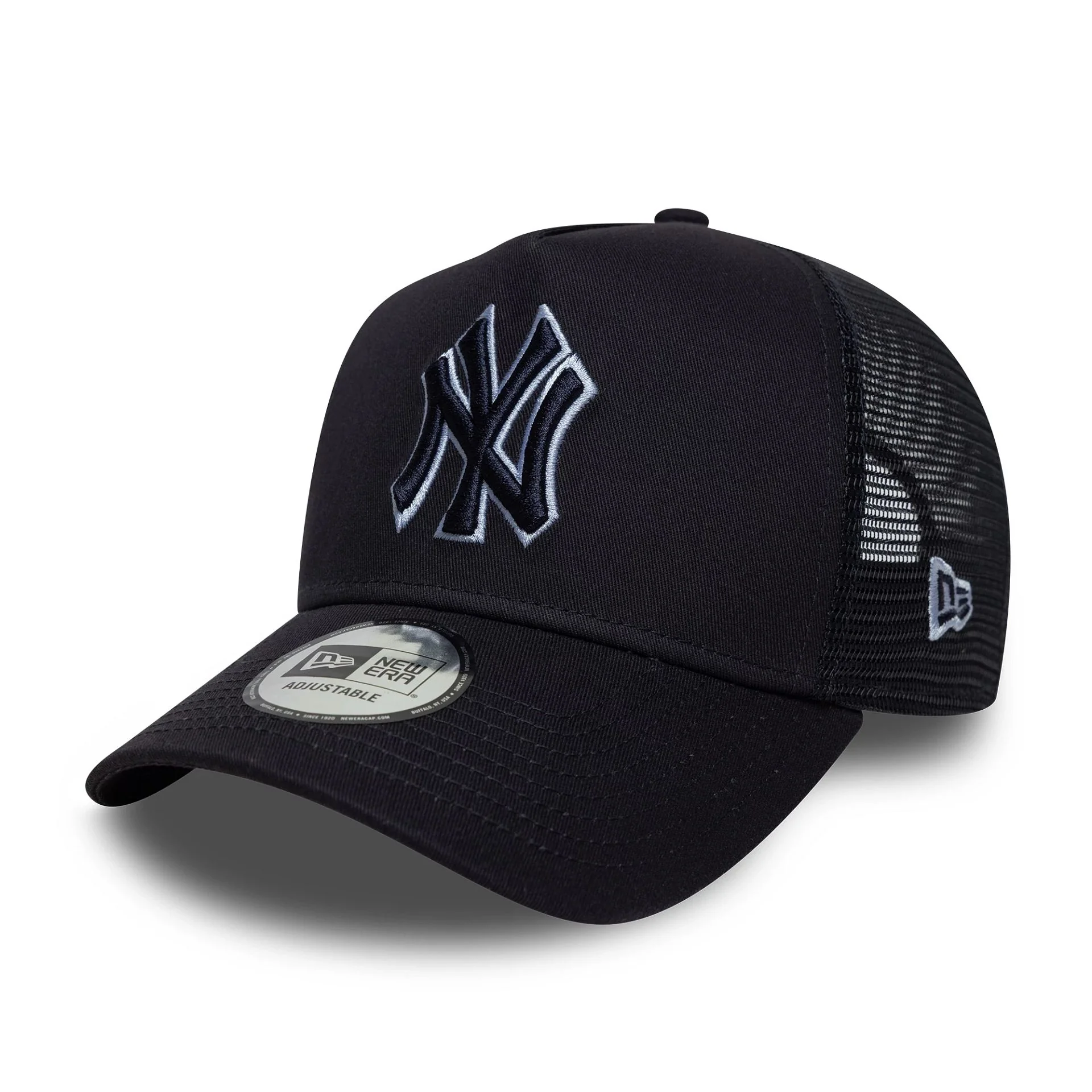 New York Yankees MLB Outline Navy 9FORTY E-Frame Trucker Cap - Image 5