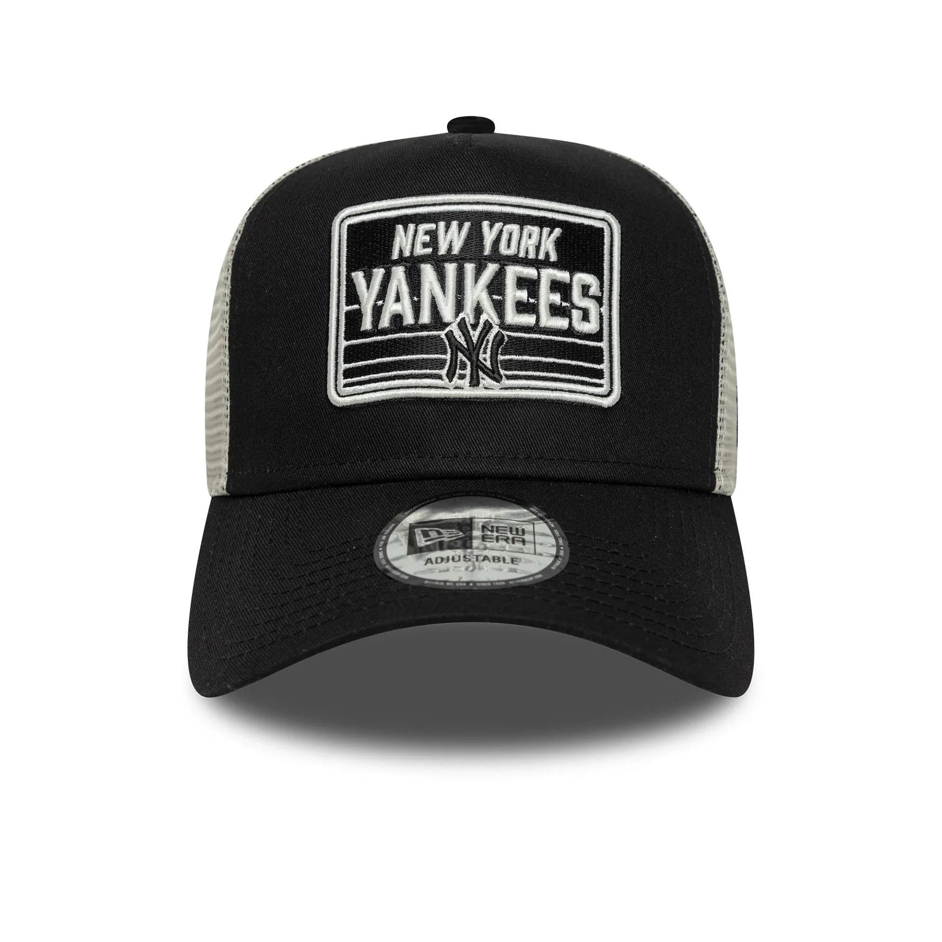 New York Yankees MLB Patch Black 9FORTY A-Frame Trucker Adjustable Cap - Image 2