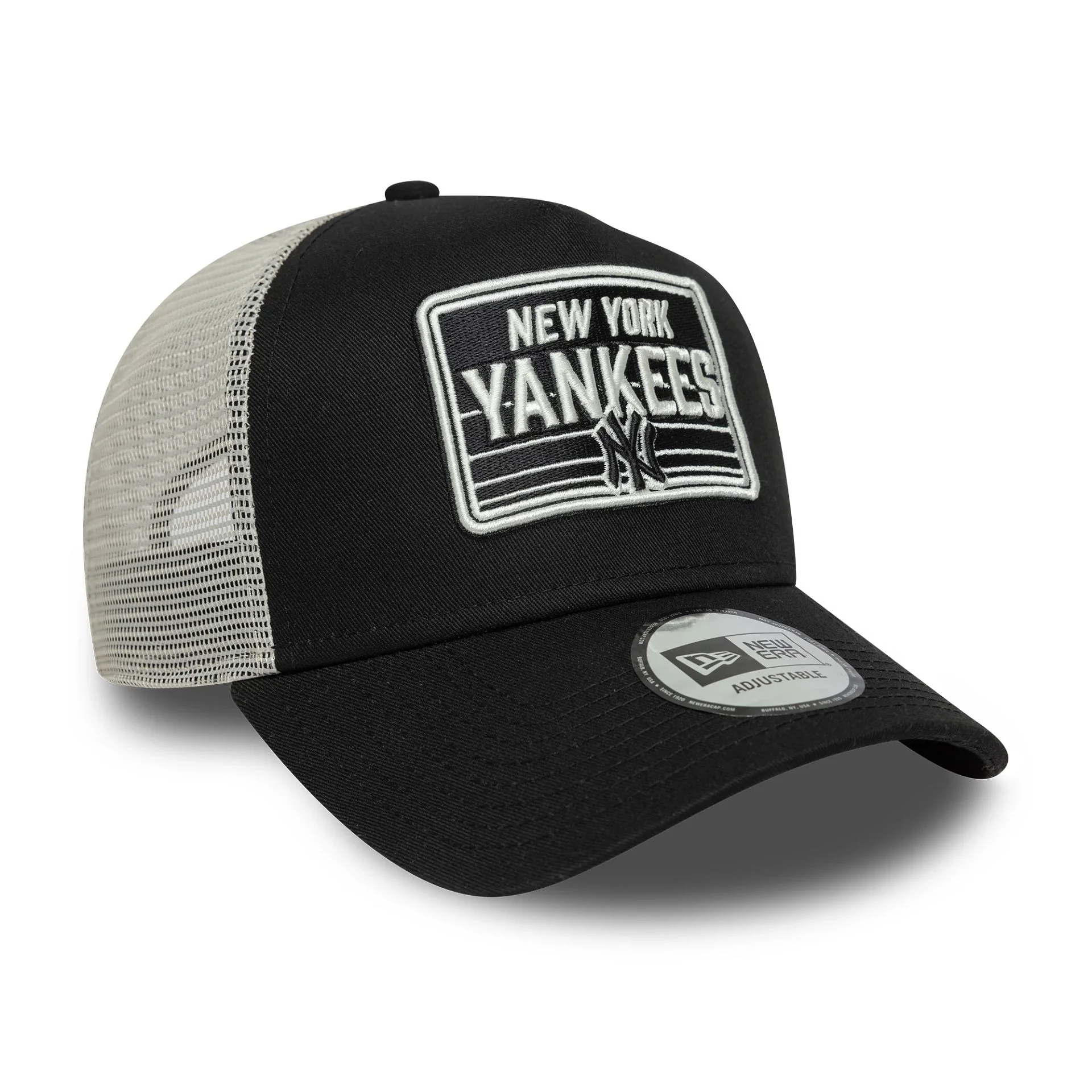 New York Yankees MLB Patch Black 9FORTY A-Frame Trucker Adjustable Cap - Image 3