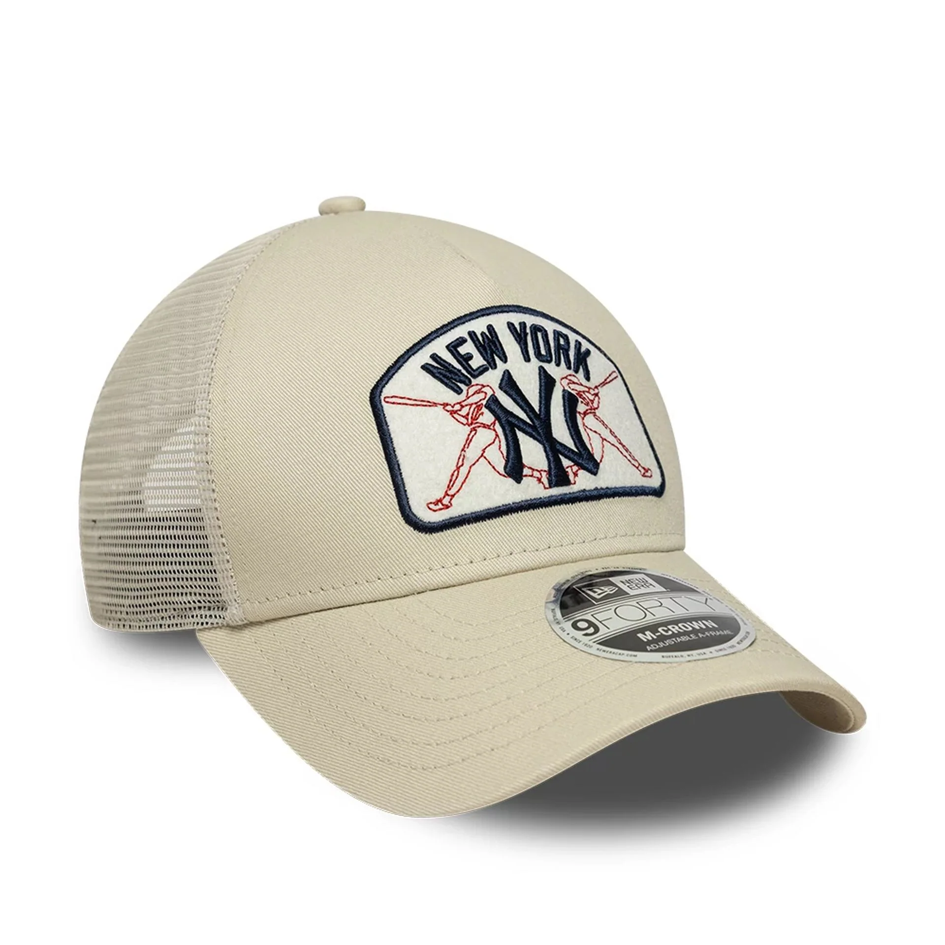 New York Yankees MLB Patch Cream 9FORTY M-Crown A-Frame Trucker Adjustable Cap - Image 2