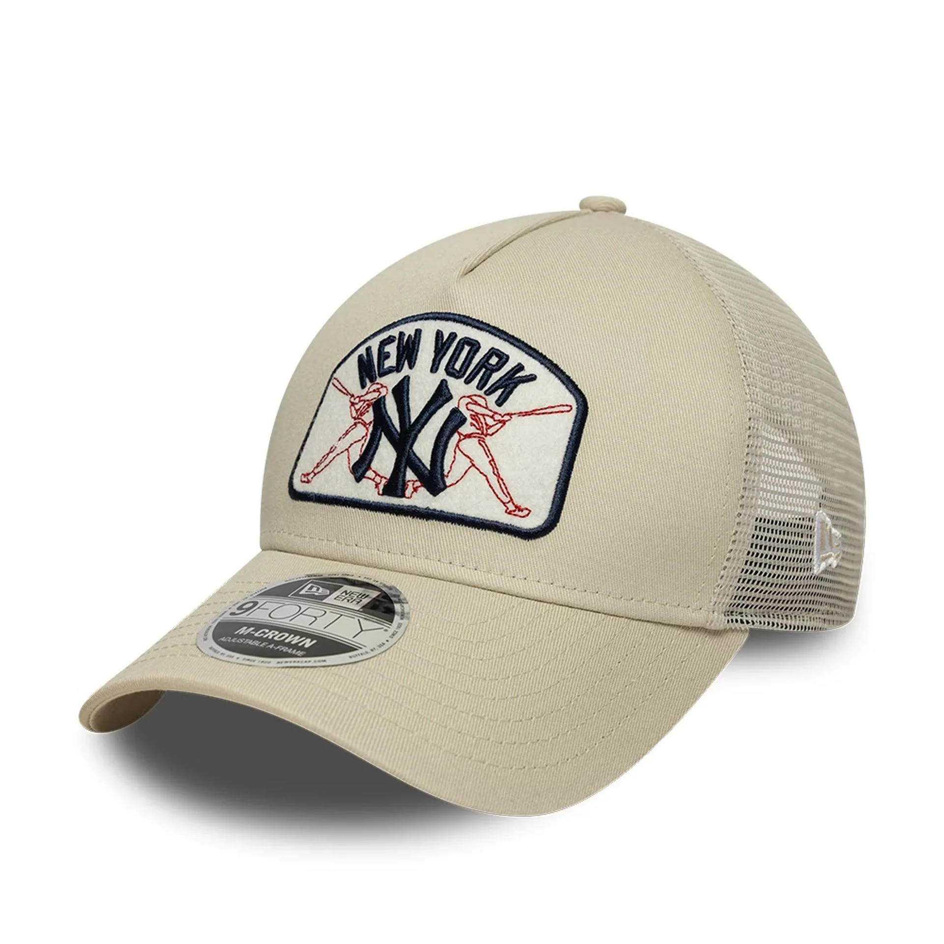 New York Yankees MLB Patch Cream 9FORTY M-Crown A-Frame Trucker Adjustable Cap - Image 4