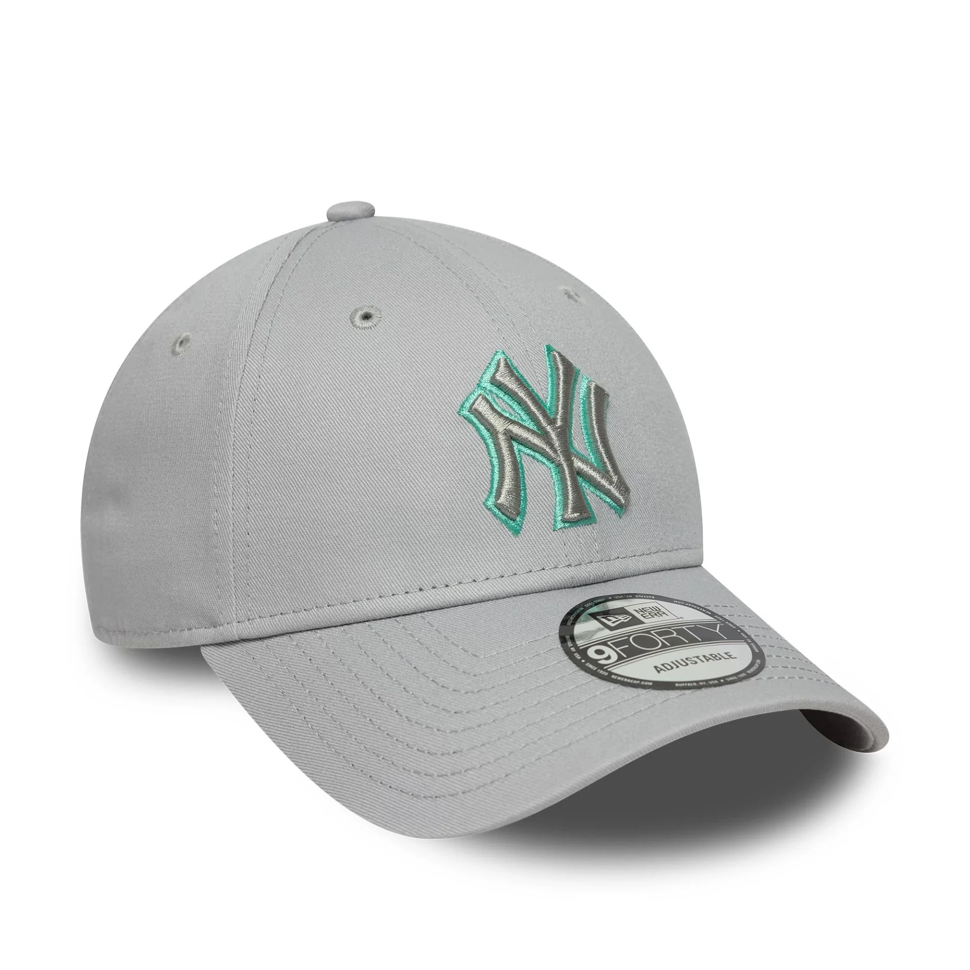 New York Yankees Team Outline Grey 9FORTY Adjustable Cap - Image 3