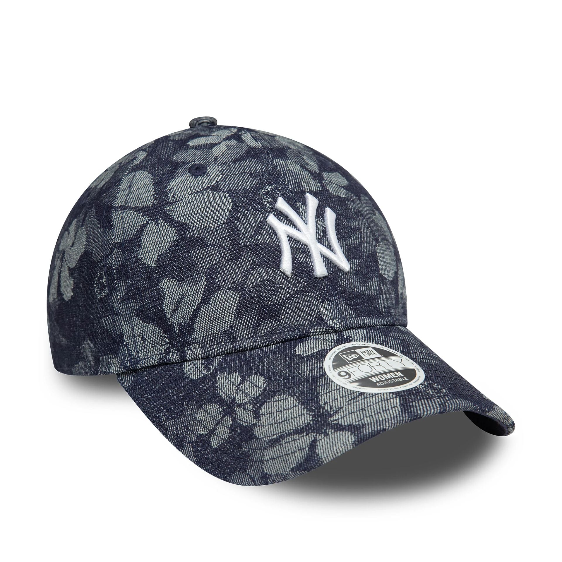 New York Yankees Womens Floral Denim Blue 9TWENTY Adjustable Cap - Image 3