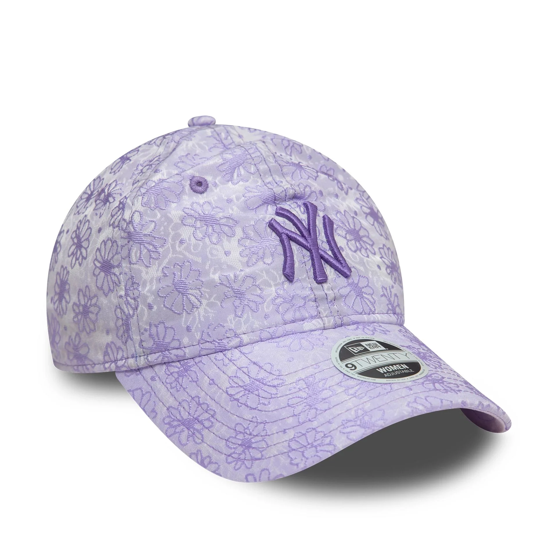 New York Yankees Womens Floral Light Purple 9TWENTY Adjustable Cap - Image 3