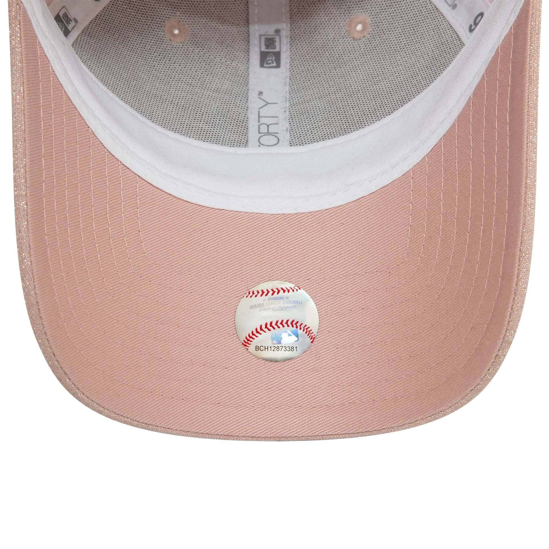 New York Yankees Womens Glitter Pastel Pink 9FORTY Adjustable Cap - Image 5