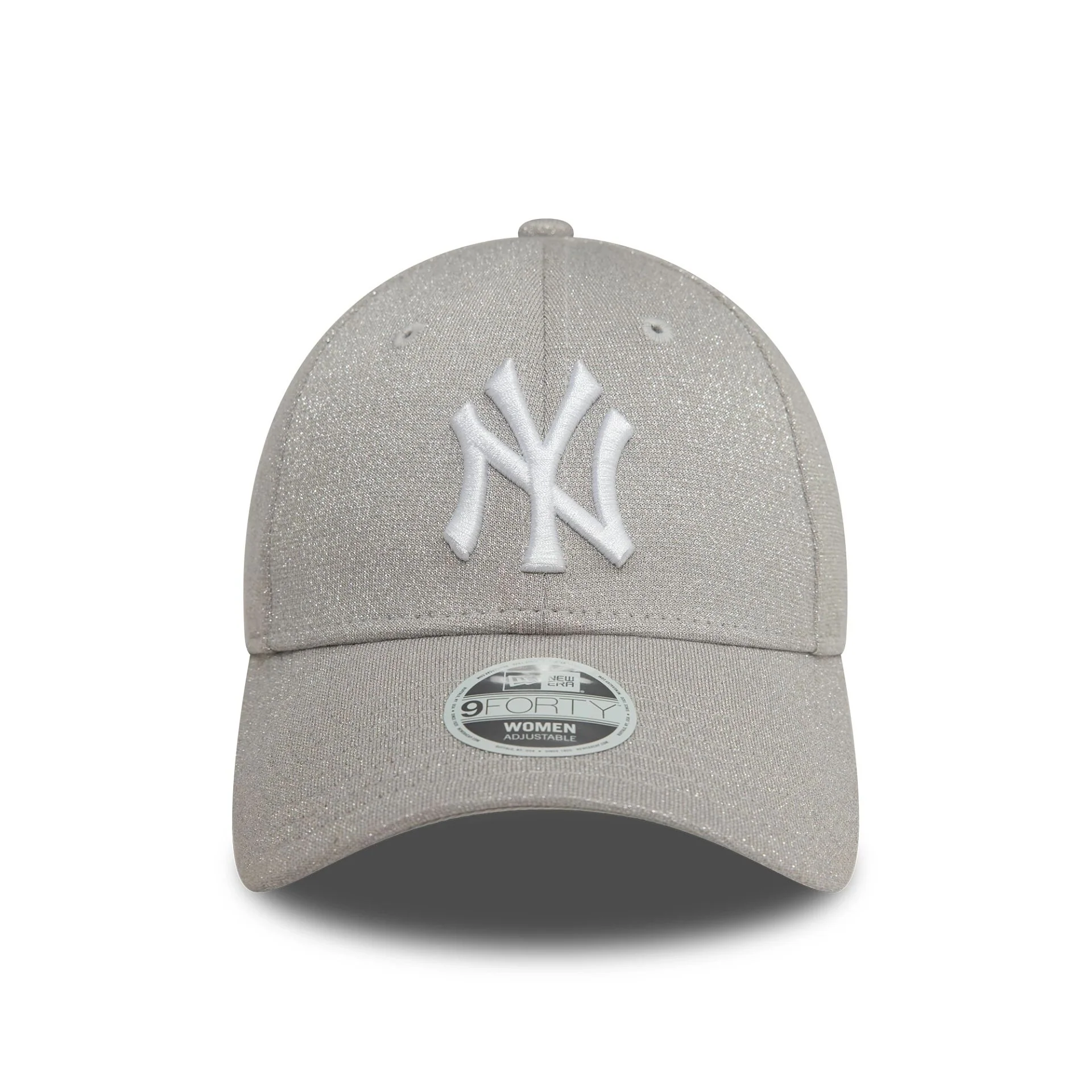 New York Yankees Womens Glitter Silver 9FORTY Adjustable Cap - Image 2