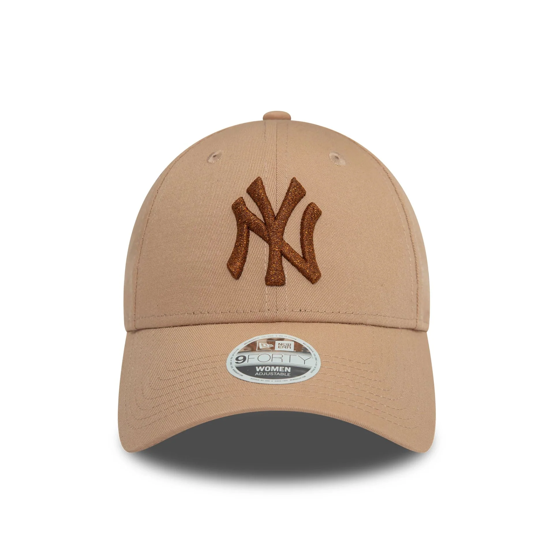 New York Yankees Womens Metallic Beige 9FORTY Cap - Image 2